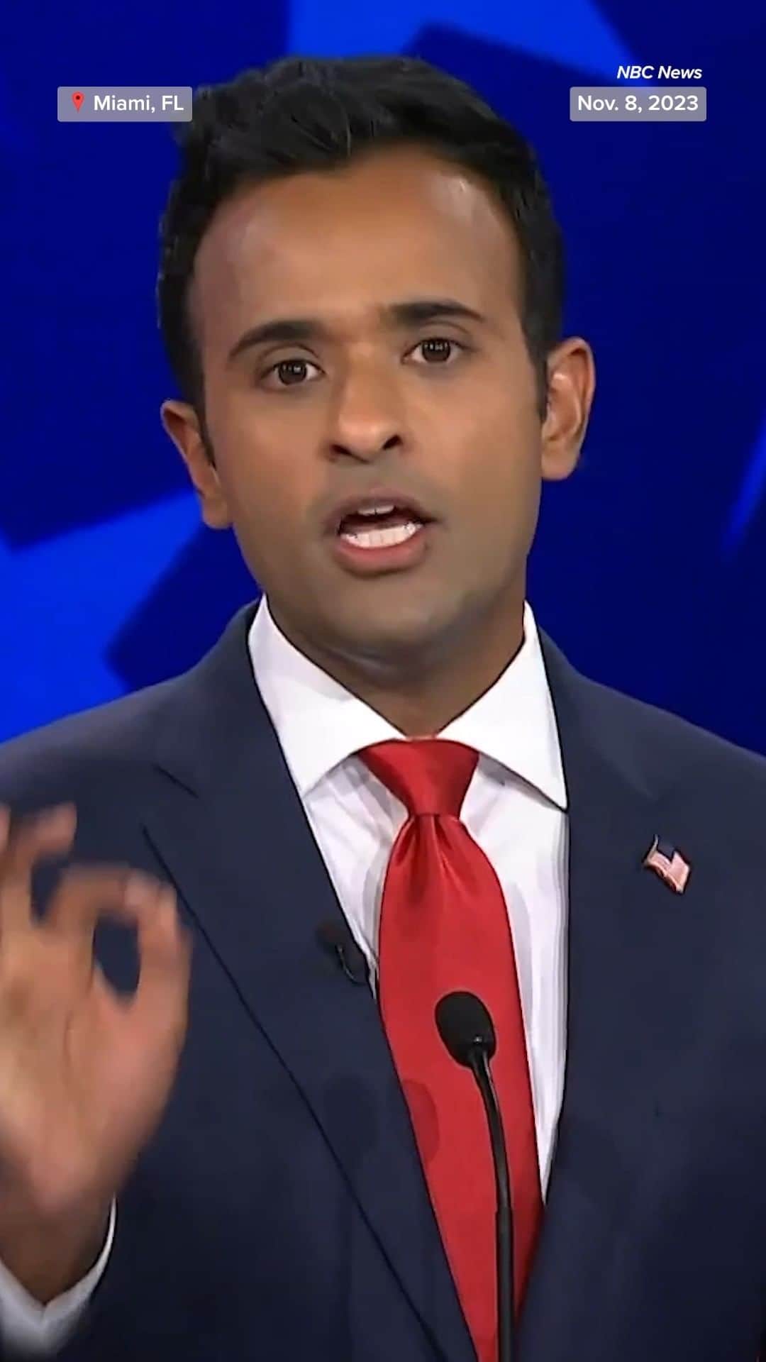 NBC Newsのインスタグラム：「After Vivek Ramaswamy criticizes American support for Ukraine’s fight against Russia, Nikki Haley says President Putin and Chinese President Xi are "salivating at the thought" that someone like Ramaswamy could become president of the U.S.」