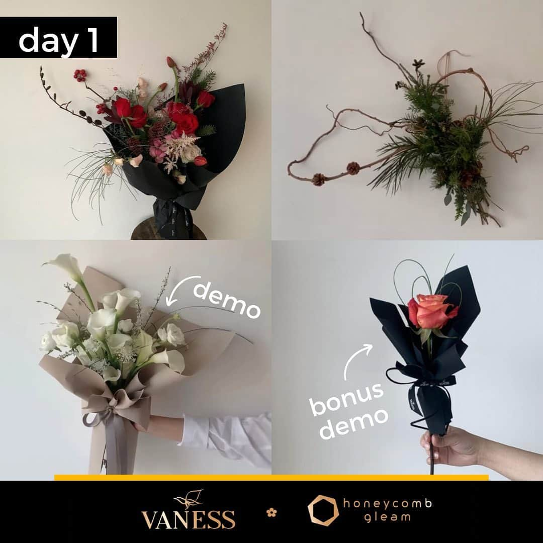 플로리스트 이주연 florist Lee Ju Yeonさんのインスタグラム写真 - (플로리스트 이주연 florist Lee Ju YeonInstagram)「❝ VANESS FLOWER x 微光蜂舍 12月香港聖誕工作坊🎄 ❞ 想學習非一式一樣的聖誕花藝作品？韓式花藝最具代表的 @vanessflower 李周妍老師，將於聖誕前夕再次來到香港《微光蜂舍》@honeycombgleam 擔任嘉賓，與大家一同創作別具風格的花藝作品，為今個聖誕帶來新意✨ ⁡ * special bonus * 由於VANESS與微光蜂舍關係特別友好，李老師將於香港區工作坊每天加送1個示範作品🤍 ⁡ 來一起感受VANESS的魅力！ ⁡ 日期： 12月16日(六) 及17日(日) ⁡ 內容： 🎄day 1 ▫️ 聖誕主題花束 - VANESS signature 必學item！ ▫型格聖誕花環 - 非傳統開放式設計，每個形狀都完全不同 ▫️demo: 全馬蹄蘭花束 - 李老師最愛的花 ▫️*bonus* demo: 單枝花束 ⁡ 🎄day 2 ▫️懸掛式鮮花佈置 (合作作品) - 懸浮於空中的優雅設計 ▫️聖誕餐桌佈置 (合作作品) - 為派對增添濃厚氣氛 ▫️demo: 紅酒小花籃 - 心思禮物之選 ▫️*bonus* demo: 頭花冠 ⁡ 名額： 8個 ⁡ 地址： 香港九龍紅磡漆咸道北468號地下A及B舖 ⁡ • 須同時報讀2日工作坊。 • 價錢包學費、花材費、VANESS FLOWER證書、廣東話翻譯、午餐及攝影服務。 • 查詢及報名可WhatsApp +852 6228 4197。 ⁡ 👉🏻 #VANESSxHONEYCOMBGLEAM #vanessflower #honeycombgleam」11月9日 11時49分 - vanessflower