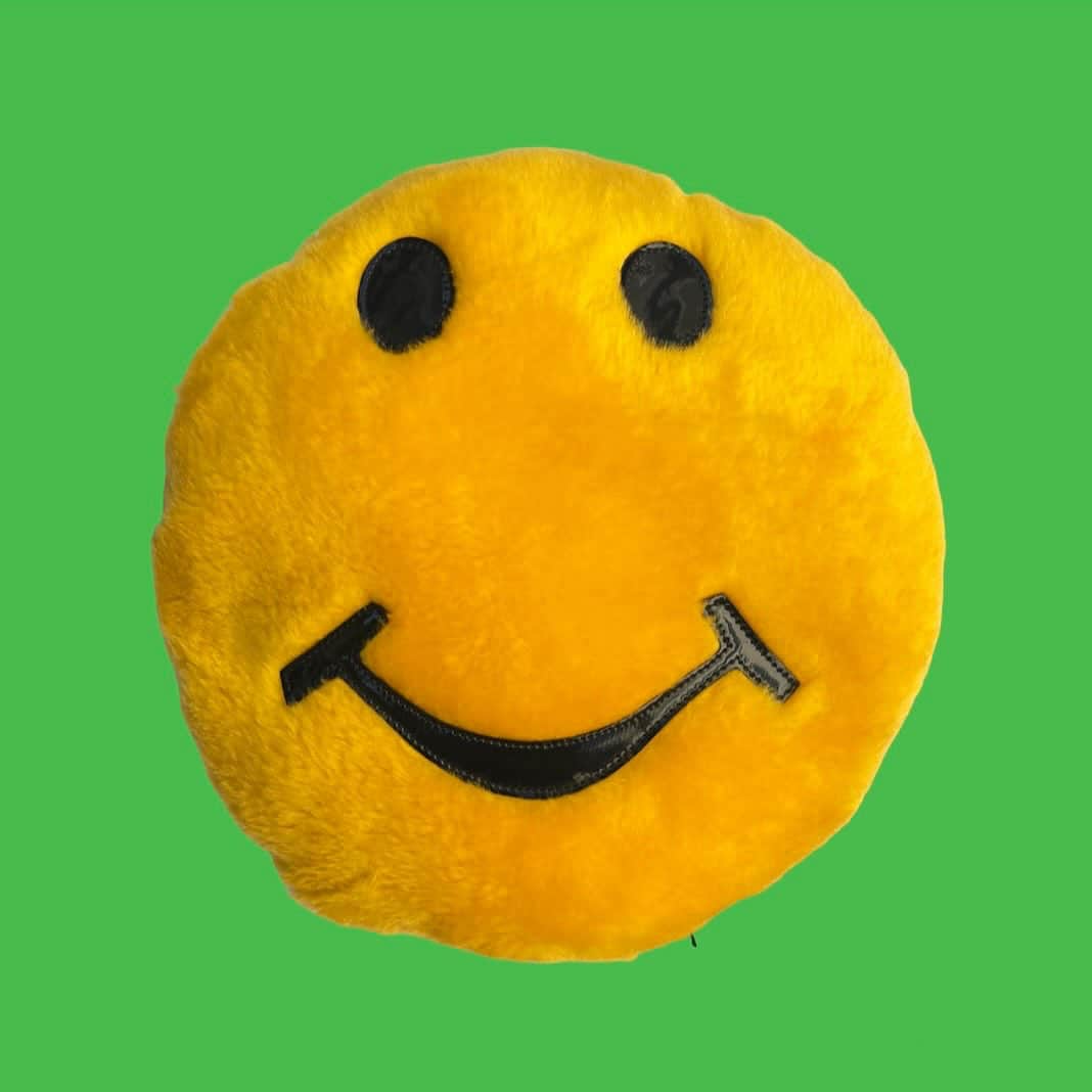 おもちゃやSPIRALのインスタグラム：「Smiley Face Pillow Cushion入荷しました☻💛  大きさ33cmです！」