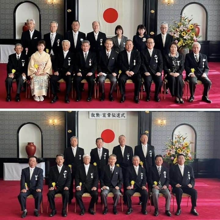きいちゃんのインスタグラム：「【知事活動報告】 秋の叙勲・褒章及び危険業務従事者叙勲伝達式。 地方自治、選挙事務、保健・生活衛生、社会・児童福祉や消防団活動、危険業務に従事し、和歌山県のため長年ご活躍をいただいた皆さんに心から敬意を表し、感謝申し上げます。 今後とも、ご自愛の上、益々のご活躍をお祈りいたします。  #和歌山県 #叙勲 #褒章」
