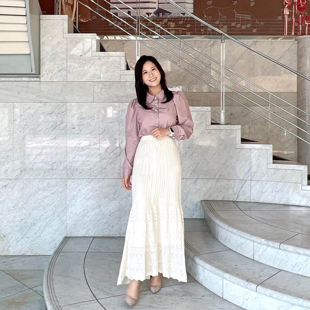 松下由依のインスタグラム：「👗  #衣装 #コーデ #fashion #code  #アナウンサー」
