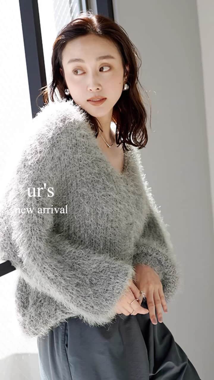 ur'sのインスタグラム：「new arrival 11/9（木）販売の新作アイテムをご紹介  ▶シャギーニットカーディガン ¥6,589（税込） size:F color；ベージュ/ミント/グレー/ブラック No.BDW16154    #urs #urs_official  #ユアーズ」