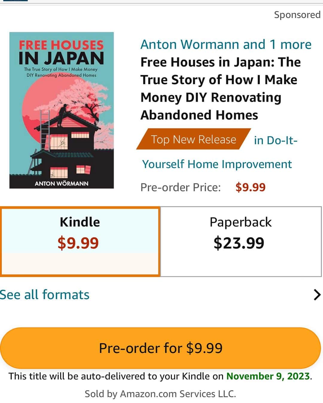 Anton Wormannさんのインスタグラム写真 - (Anton WormannInstagram)「Exciting News! 😍 My book, ”Free Houses in Japan: The True Story of How I Make Money DIY Renovating Abandoned Homes,” is officially LIVE on all Amazon platforms! 🎉  This book shares my journey from Sweden to Japan, buying and renovating akiyas in Tokyo. It’s an overview and a firsthand look at the often overlooked market of abandoned houses, Akiyas in Tokyo.  🏘️ Insights into the Japanese Akiya and DIY market 🔨 Interviews with Japanese akiya investors 🏨 Renovation hacks 🇯🇵 The nitty-gritty of Airbnb licensing and the real deal with ”Free houses.”  Japan is projected to have 22 million abandoned houses in 2033, and my area in central Tokyo alone has more than 50,000 Akiyas.  📚✨ With over 300 pages filled with stories, graphs, and illustrations, this book is a culmination of the thousands of comments I’ve received on my YouTube channel ”Anton in Japan,” which I launched earlier this year. ❤️🫡 #Akiya #Japan #Freehousesinjapan #DIY #Tokyo #renovation」11月9日 16時22分 - antonwormann