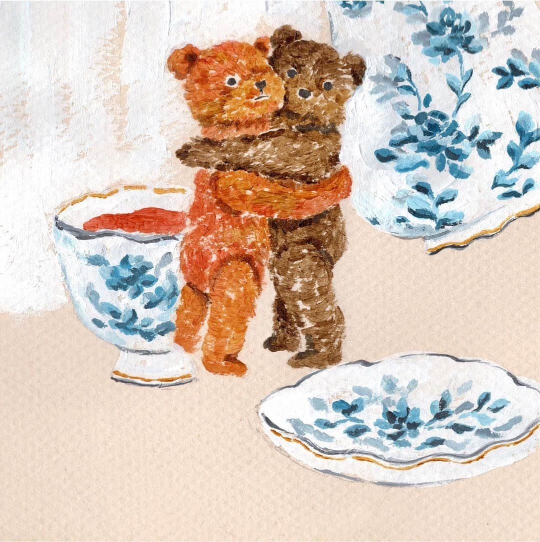 利光春華さんのインスタグラム写真 - (利光春華Instagram)「🐻🐻💕  #イラストレーション #illustration #artwork #painting  #art #くまの絵 #利光春華」11月9日 17時17分 - harukatoshimitsu