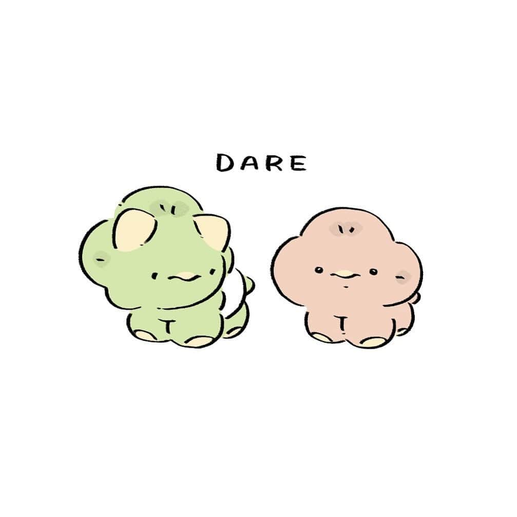 クラナガのインスタグラム：「DARE  #恐竜はじめました #イラスト#漫画 #育児漫画 #育児 #赤ちゃん #日常 #恐竜」