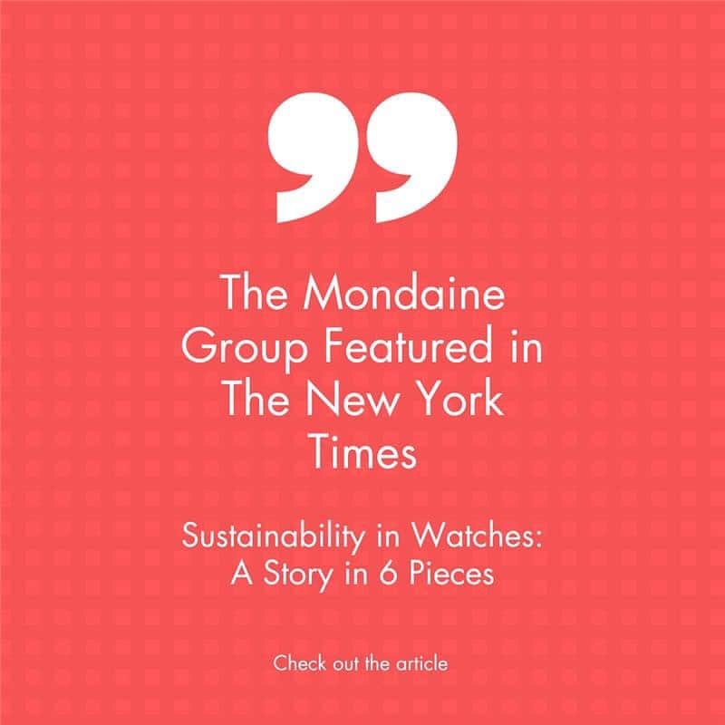 モンディーンのインスタグラム：「The Mondaine Group Featured in The New York Times. ‘Sustainability in Watches: A Story in 6 Pieces’ - check out the article - link in our stories.」
