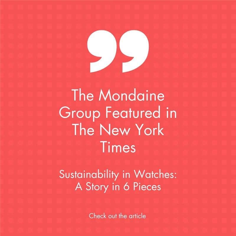 モンディーンのインスタグラム：「The Mondaine Group Featured in The New York Times. ‘Sustainability in Watches: A Story in 6 Pieces’ - check out the article - link in our stories.」