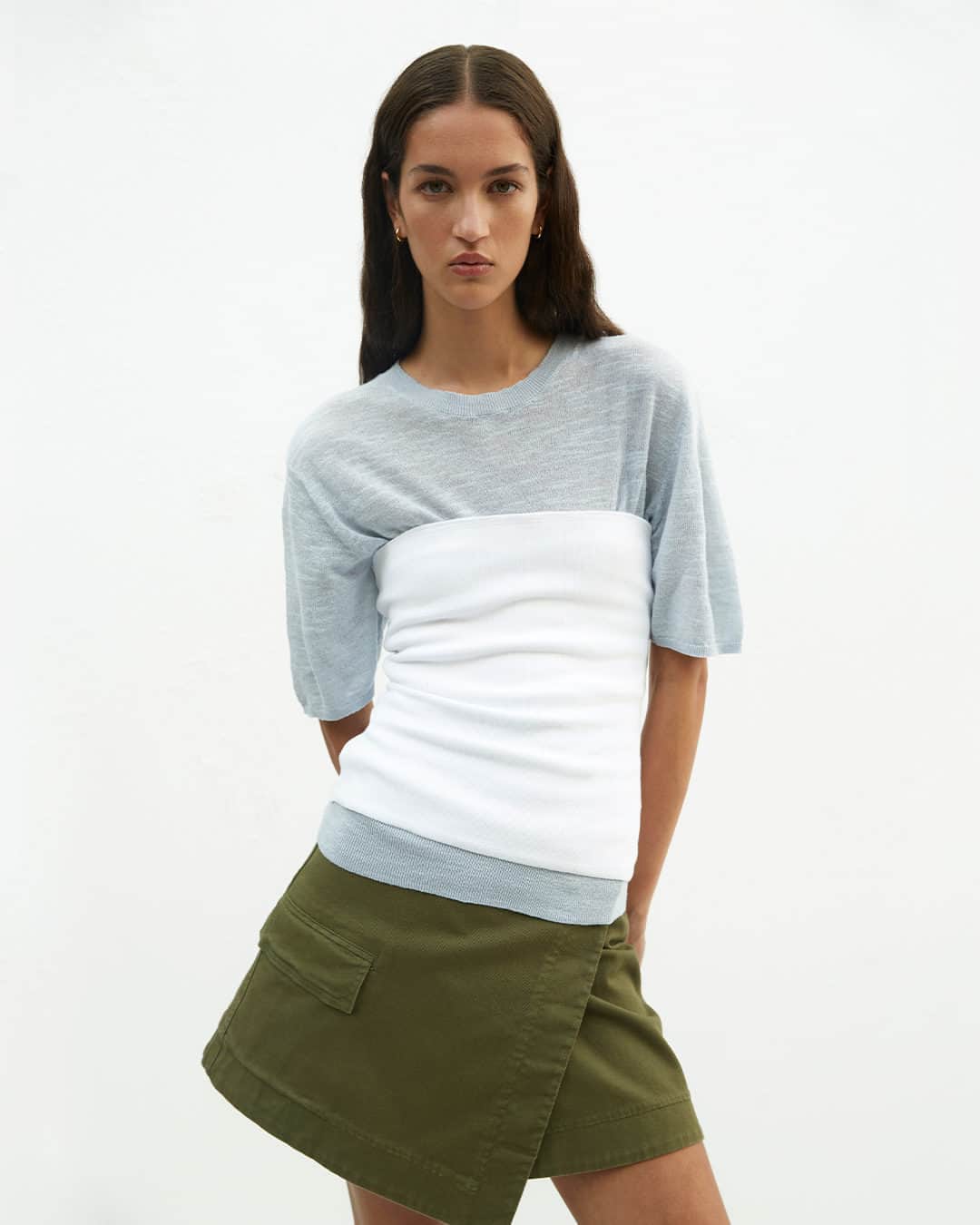 ベイシークのインスタグラム：「the cotton twill wrap mini.  a foundational summer wardrobe piece complete with signature utility-style details.  discover the latest arrivals online and in-store now.  #bassike」