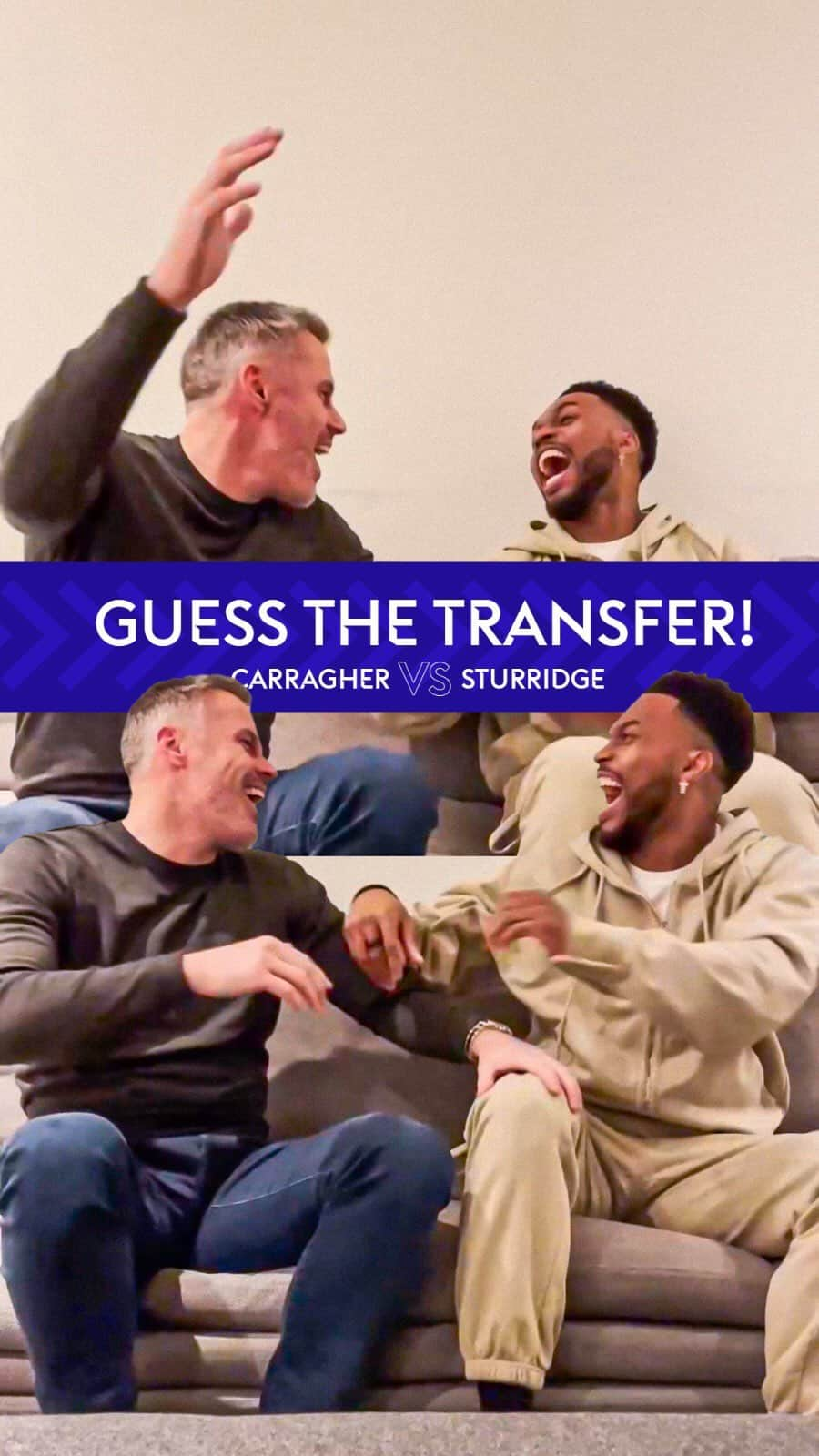 ジェイミー・キャラガーのインスタグラム：「@23_carra 🆚 @danielsturridge - Guess the Transfers! 👀😂」