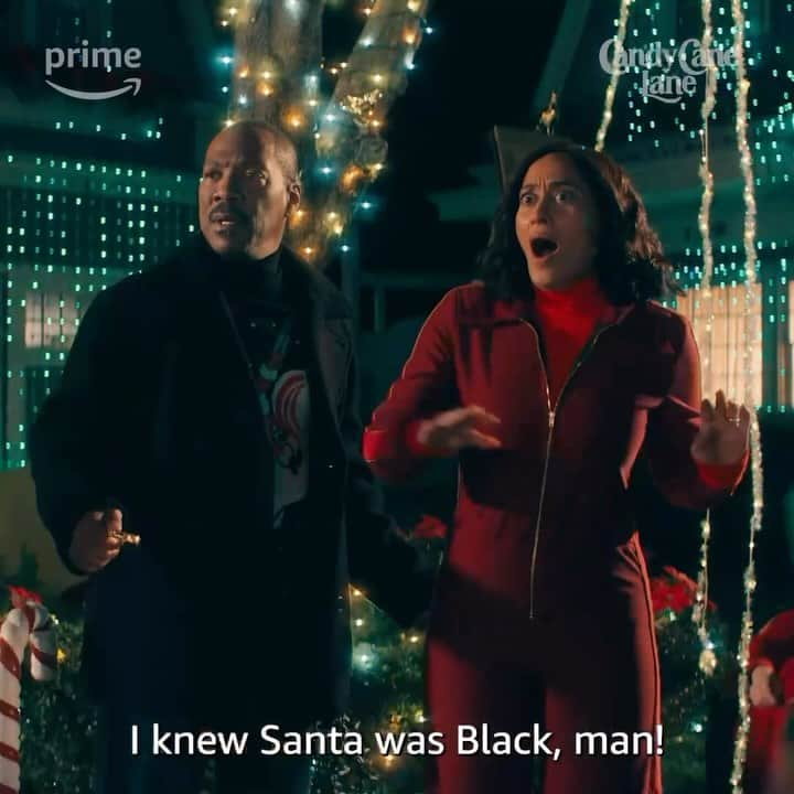 トレーシー・エリス・ロスのインスタグラム：「Well, the strike ended just in the (St.) Nick of time 😂🎅🏿 Candy Cane Lane premieres December 1st on @PrimeVideo. #candycanelanemovie」