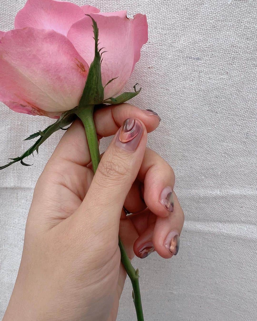 かーなーさんのインスタグラム写真 - (かーなーInstagram)「. . @9re_nailatelier × ピンクの薔薇 ＝ 💗 毎回デザイン可愛い過ぎて写真撮りまくり…♡  お花は、親友が結納で 1番綺麗に咲いてた薔薇をわたしにくれた🌹愛.  #nail」11月9日 19時38分 - cana_singer