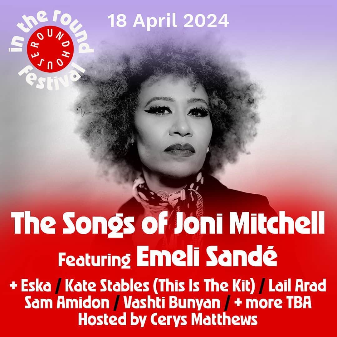 Emeli Sandéのインスタグラム：「I’ve been a huge fan of @jonimitchell ever since listening to “Blue” repeatedly on a train ride from London to Glasgow. She revolutionised what was possible in songwriting for me!   It’s a great honour to play a part in celebrating her and her incredible music!   Tickets are on sale now via @Roundhouse 🤍」