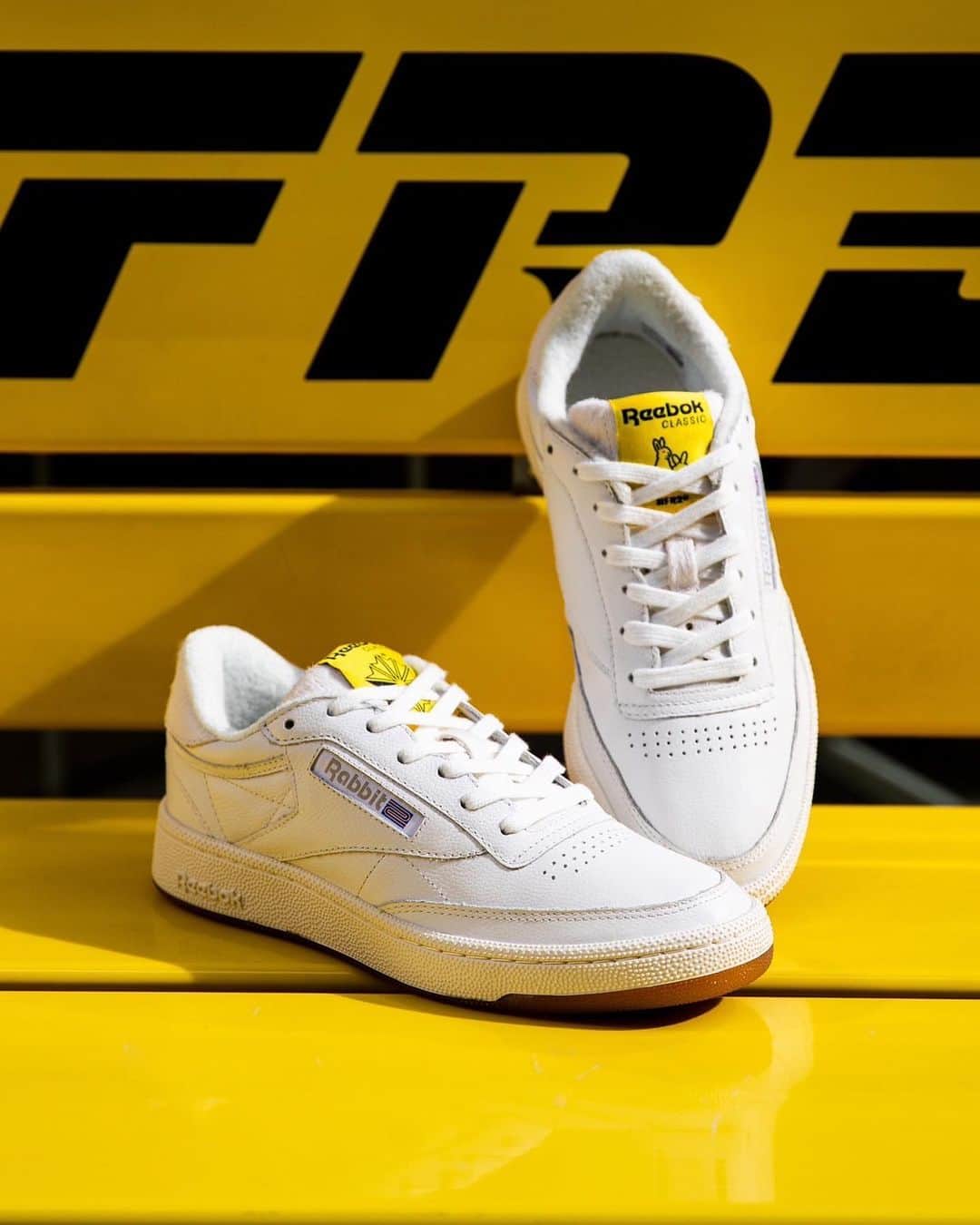 #FR2さんのインスタグラム写真 - (#FR2Instagram)「CLUB C, being Reebok’s one of the classic models, is definitely one of the popular signature models.  Born specifically for the tennis court in 1985 and was known as “Club Champion” back then.  With the high fitting and superior grip performance enabled by high-quality natural leather, this model has been active in the tennis scene since its release, and its versatility has made it popular for daily use, and it continues to be loved worldwide.  This model is the 3rd triple-collaboration amongst Reebok, atmos, and #FR2.   The entire upper is constructed from premium tumbled leather, and the distinctive heel and tongue area feature Harako. Furthermore, the heel part has #FR2’s iconic logo.  The outsole is made of clear gum sole, and the brand logo and message are printed on different left and right sides.  The insole features a special logo that combines the logos of three companies. This is an exclusive pair that is packed with #FR2-like playfulness throughout and is only available in Japan.  This model will be available on #FR2ONLINESTORE,and at our #FR2 stores on Saturday, November 18th, 2023. *For purchases at physical stores, there may be certain purchase limitations / restrictions.  Reebok定番のクラシックモデルとして人気のCLUB C 。 1985年にテニス専用のコートシューズとして誕生し、発売当初はクラブチャンピオンというネームで親しまれていました。 高級天然皮革による高いフィッティングと優れたグリップ性能により、発売当時からテニスシーンでも活躍し、その汎用性の高さからデイリーユースでも親しまれており、今尚ワールドワイドで愛され続けているモデルです。 今回のモデルは、Reebok × atmosに加え、#FR2 を迎えたトリプルコラボレーション第三弾となっております。 アッパー全体をプレミアムなタンブルレザーで構築し、特徴的なヒール、シュータン部分にはハラコを採用。更にヒール部分には #FR2 のアイコニックなロゴが刻印されています。 アウトソールにはクリアのガムソールを採用し、左右違いでブランドロゴとメッセージがプリントされております。 インソールには3社のロゴを組み合わせたスペシャルロゴを採用。 随所に#FR2 らしい遊び心が詰まった今作は日本国内限定発売です。  こちらの商品は#FR2ONLINESTORE、#FR2各店にて2023 / 11/ 18（Sat）からの発売になります。 ※店舗での発売は購入制限を儲ける場合があります。  #FR2#fxxkingrabbits#頭狂色情兎#atmos #Reebok」11月9日 20時40分 - fxxkingrabbits