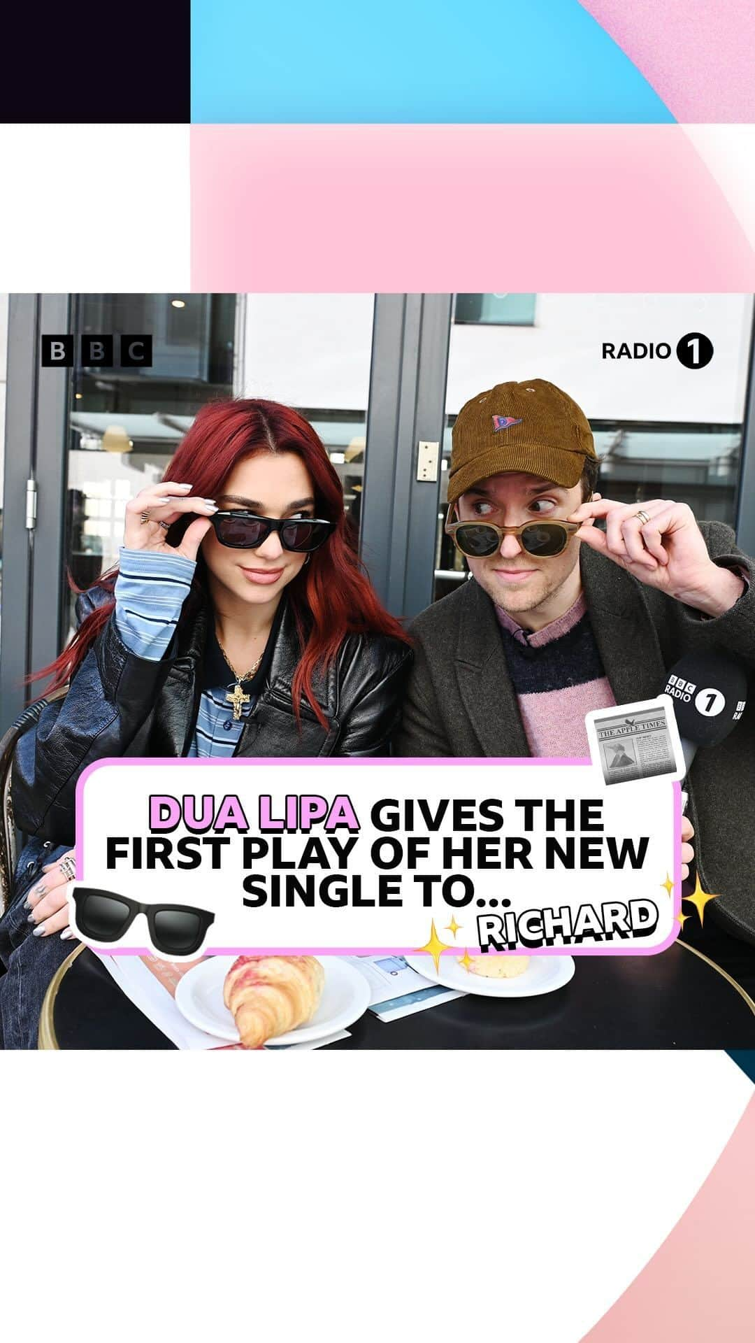 BBC Radioのインスタグラム：「We took @dualipa outside the BBC to give the FIRST play of her brand new single to an unsuspecting member of the public 🕶️📰」