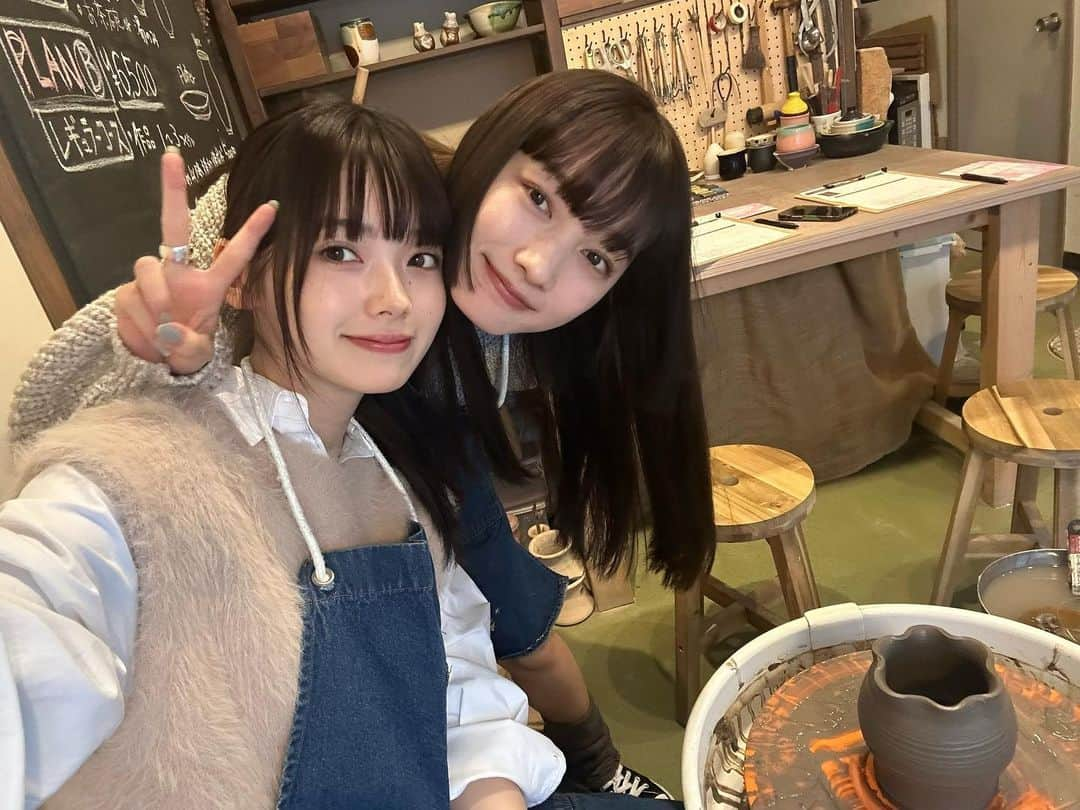 南琴奈さんのインスタグラム写真 - (南琴奈Instagram)「人生初陶芸！ だいすきななちゃん @nanagirl7 と🤎 沢山ありがとう〜また🥟も！」11月9日 20時54分 - kotona_minami