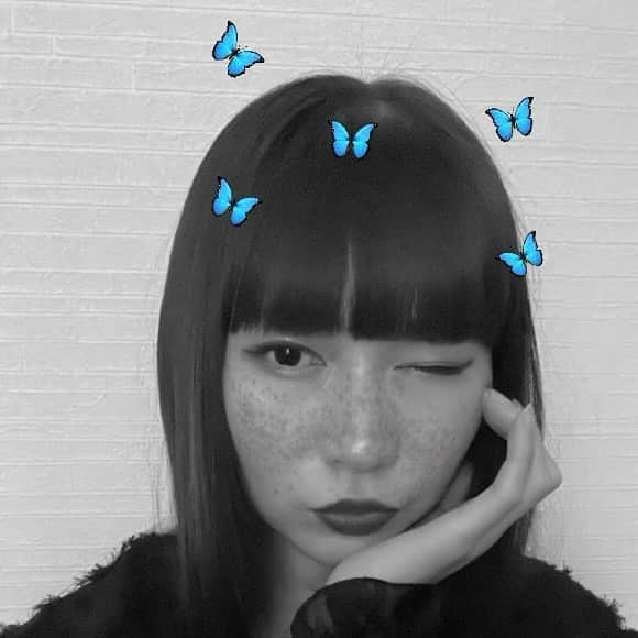 庄司芽生のインスタグラム：「強めアイライン久しぶり〜🦋❤︎🦋❤︎🦋」