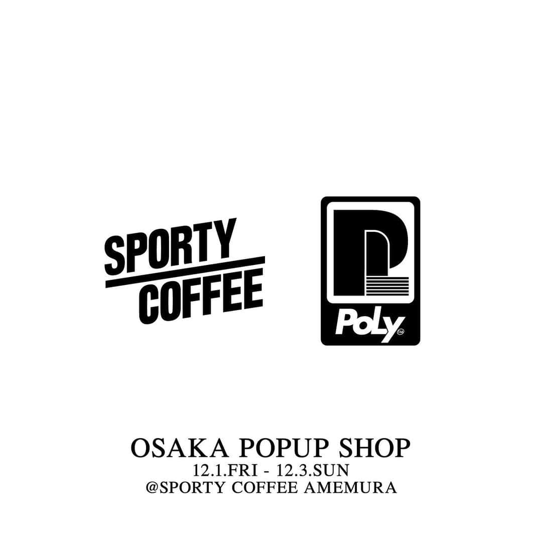 POLYのインスタグラム：「OSAKA POPUP   POLY OSAKA POPUP SHOP @ SPORTY COFFEE アメ村店 @sporty_coffee   《DATE》 12/1(Fri)-12/3(Sun) OPEN 12:00 - CLOSE 20:00 ※最終日12/3のみ19:00 CLOSEになります。  《PLACE》 〒542-0086  大阪府大阪市中央区西心斎橋２丁目１０−１３ クリスタルエグゼ心斎橋 1F  12.1~12.3の3日間、大阪のSPORTY COFFEEにてPOLY POPUPの開催が決定。  開催させていただく@sporty_coffee  さんはドリンクも豊富にありますので、是非そちらもお楽しみくださいませ！  ——————————————— 《ITEM》 【Episode.1】【Episode.2】 【Episode.3(goods)】【Episode.4 (Wallet)】 【Episode.5(new arrival)】 etc...  ※アイテム詳細は後日公開致します。 ——————————————— 【注意事項】 ※アイテムによっては一部在庫がない場合がございます。予めご了承くださいませ。  ※店内のお写真は可能ですが他のお客様にご迷惑のない様にお願い致します。  ※POPUPについてのお問い合わせは poly@rainbowshake.jp までお願い致します。」