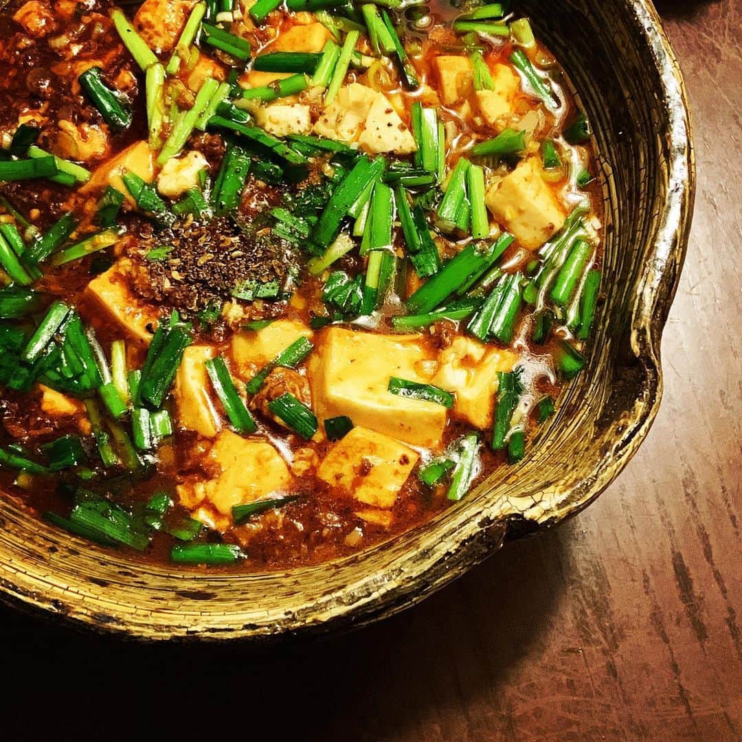志摩有子さんのインスタグラム写真 - (志摩有子Instagram)「たっぷりのニラ入り麻婆豆腐。　 美味しく食べて、風邪予防になると信じてる。 花椒もたっぷり。炊きたてごはんとハフハフたまらん。  #麻婆豆腐 #ニラ入り麻婆豆腐 #アリコ飯店」11月9日 21時58分 - ariko418