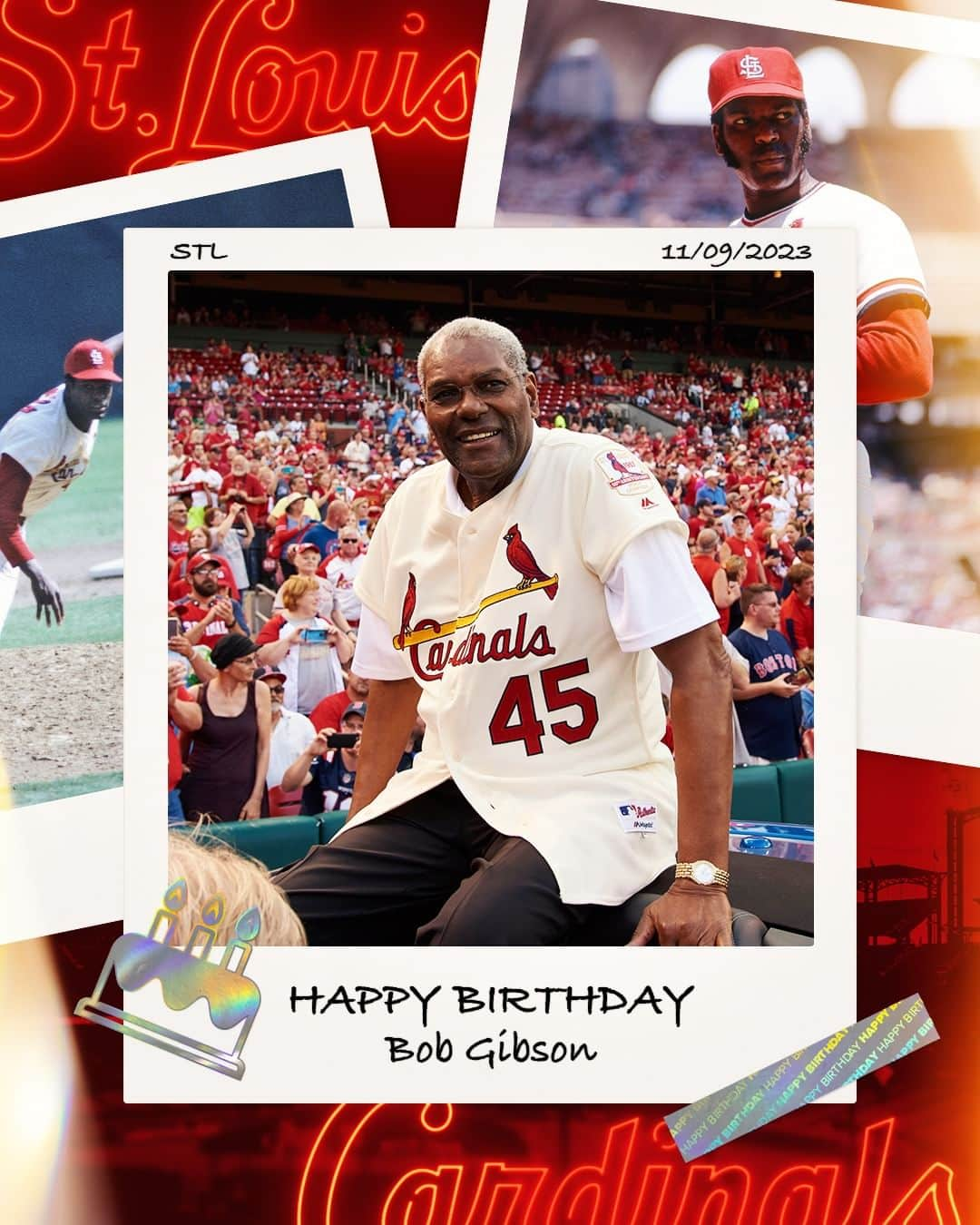 セントルイス・カージナルスのインスタグラム：「Today, we remember @baseballhall pitcher Bob Gibson on what would have been his 88th birthday 🕊」