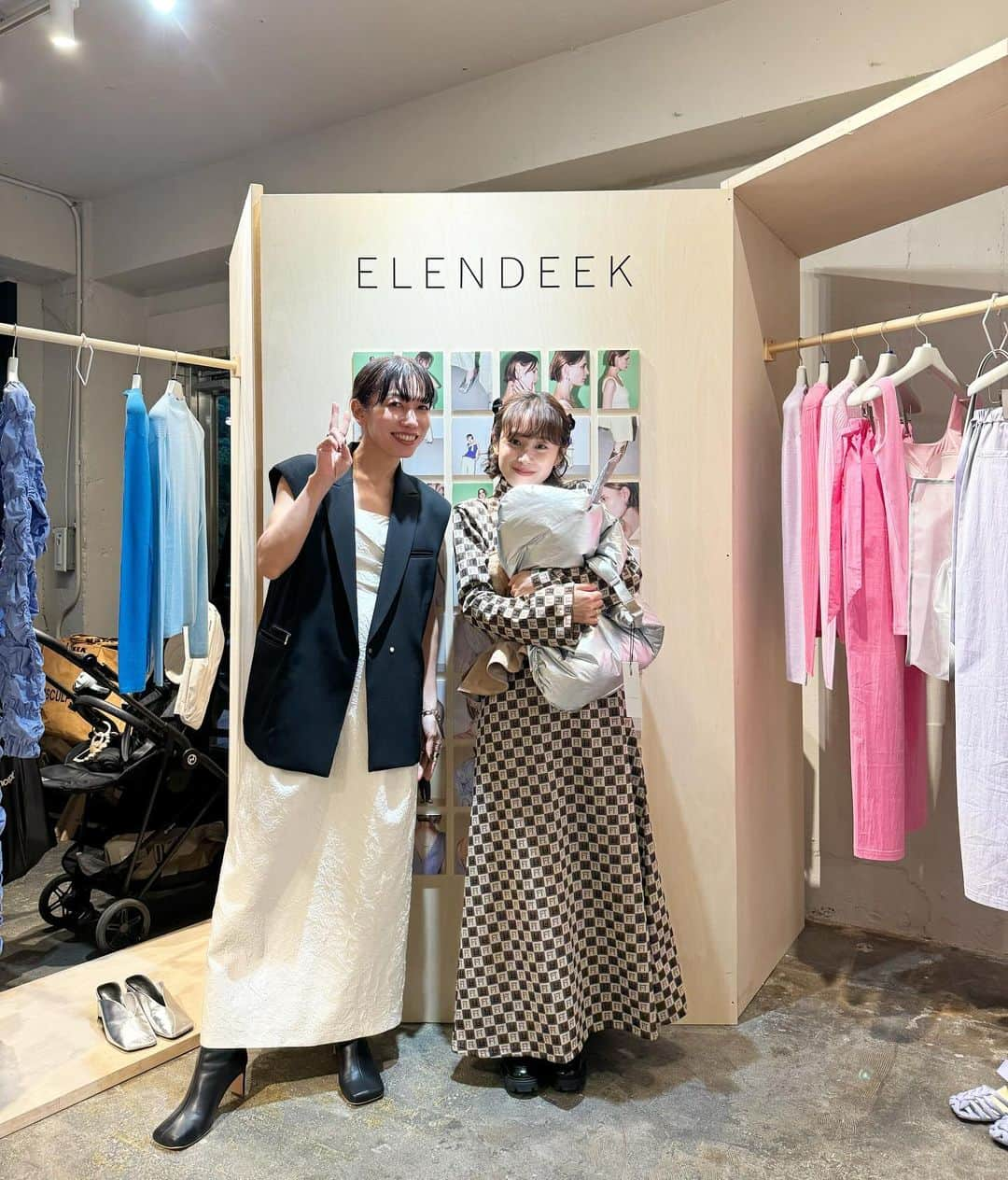 高橋愛のインスタグラム：「@elendeek 🤍🤍🤍  可愛かった🤭 決められなくて 2色買いしました。  早く着たいな、あのワンピ🤭 買ったのは この2色💚🤎。☺️」