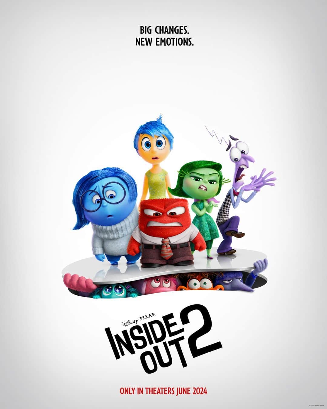 Disneyのインスタグラム：「Big changes. New emotions. 👀  Check out the brand new poster for Disney and Pixar's #InsideOut2, only in theaters June 2024.」
