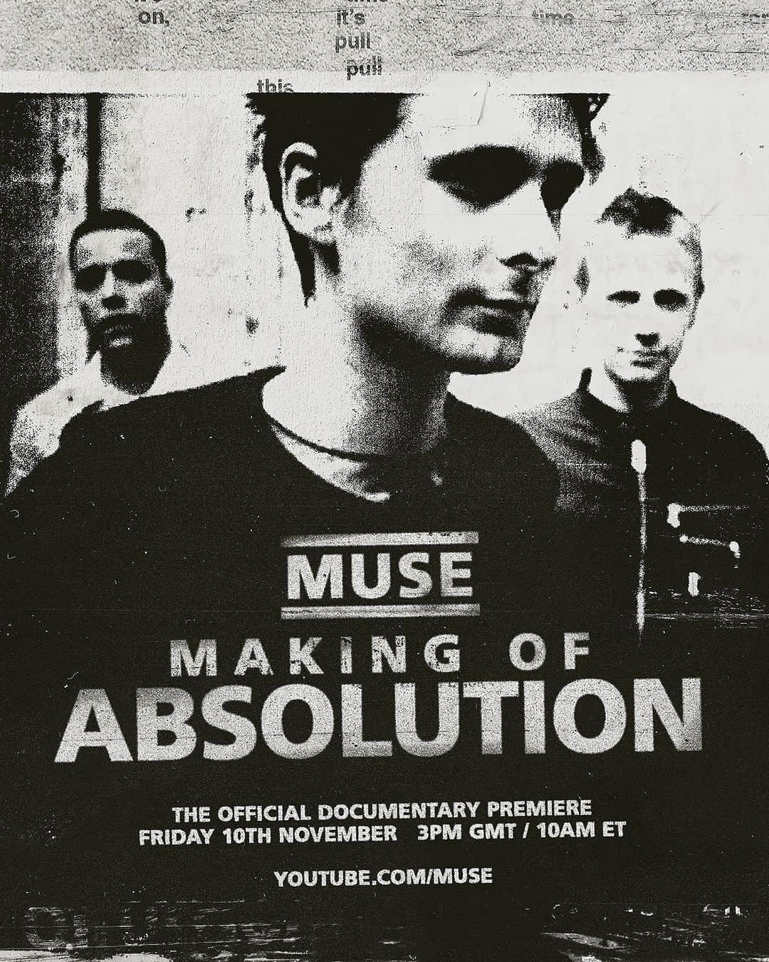 MUSEさんのインスタグラム写真 - (MUSEInstagram)「MUSE: MAKING OF ABSOLUTION The original documentary, premiering in full on our @youtubemusic at 10am ET / 3pm GMT tomorrow. Link in stories to join the premiere.」11月10日 0時00分 - muse