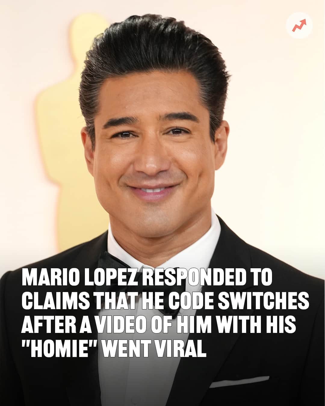 BuzzFeedのインスタグラム：「Mario Lopez responded to critics who accused him of "code-switching" and downplaying his Mexican heritage to the public: "I can't be sounding all hood like that. I gotta keep it a little more polished and buttoned up." More at the link in bio ☝️」