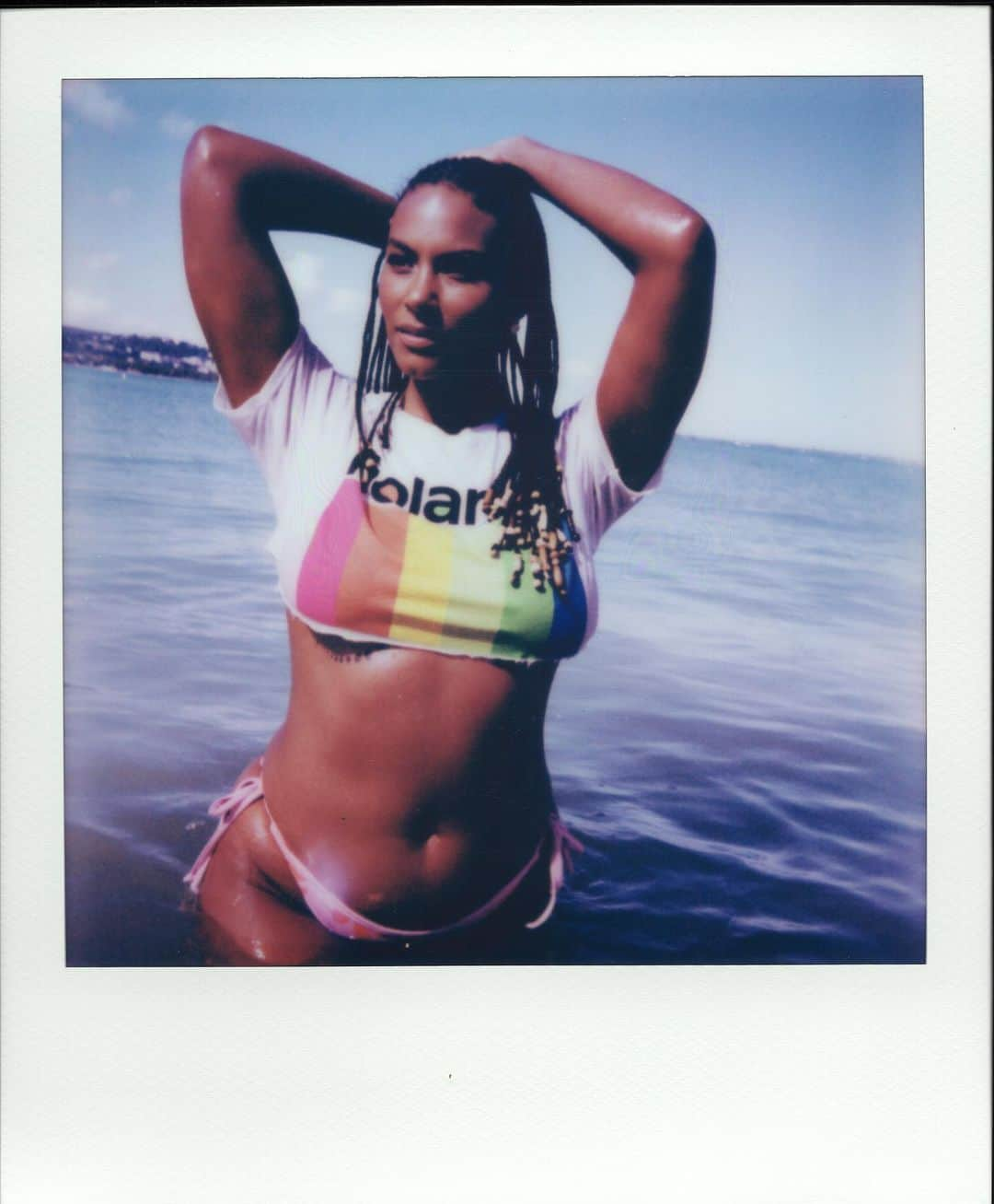 ベン・ワッツのインスタグラム：「Retro vibe wiv a fav @marquitapring x @si_swimsuit shot on Polaroid @mj_day @bryanzaragoza_ @anthonycristianosalon @cindiblairproductions #polaroid #benwatts #scrapbook #vibes @polaroid #puertorico」