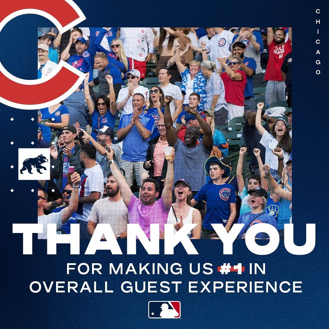 シカゴ・カブスさんのインスタグラム写真 - (シカゴ・カブスInstagram)「The Friendliest Confines. 💙  The Cubs were rated first in Overall Guest Experience and Staff Experience for the 2023 regular season in @mlb's Voice of the Consumer Program, which includes all 30 clubs. Thank you to our gameday staff and Cubs fans for helping to create the best experience in baseball at beautiful, historic Wrigley Field!」11月10日 2時14分 - cubs