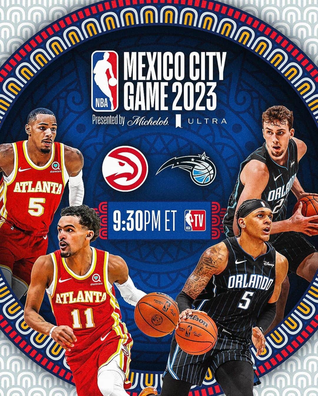 NBAのインスタグラム：「Live from Mexico City… the @atlhawks & @orlandomagic tip off 9:30pm/et on @nbatv! #NBAenMEXICO 🇲🇽」