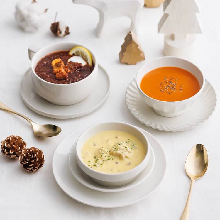 スープストックトーキョー 公式さんのインスタグラム写真 - (スープストックトーキョー 公式Instagram)「「あたたかいスープと、ほっとする時間を贈ろう」 Soup Stock Tokyo冬のギフト🎁   スープストックトーキョーでは、冬におすすめのスープを詰め合わせた「冬のギフト」をご用意しています。これからの時期、肌寒い朝にも、晩ご飯の一品にも、スープがあればいつもよりちょっと贅沢な食卓をお楽しみいただけます。  何かと慌ただしい冬は、少し華やかに食卓を彩りたいイベントもたくさん。忙しそうな友だちに、しばらく会えていない家族に、お世話になった大切な人に。想いを伝えたいあの人に、あたたかいスープでほっと一息つける時間を贈りませんか。  冬のギフト限定デザインの掛け紙を２種類ご用意。クリスマス🎄やお正月🎍、その他ギフトシーンに合わせてお選びいただけます。  #soupstocktokyo#スープストックトーキョー #スープストック#スープ#ポタージュ#冬の食卓 #冬のギフト#ウィンターギフト #北海道産とうもろこしと鶏肉のシチュー#オマール海老のビスク」11月10日 12時55分 - soupstocktokyo