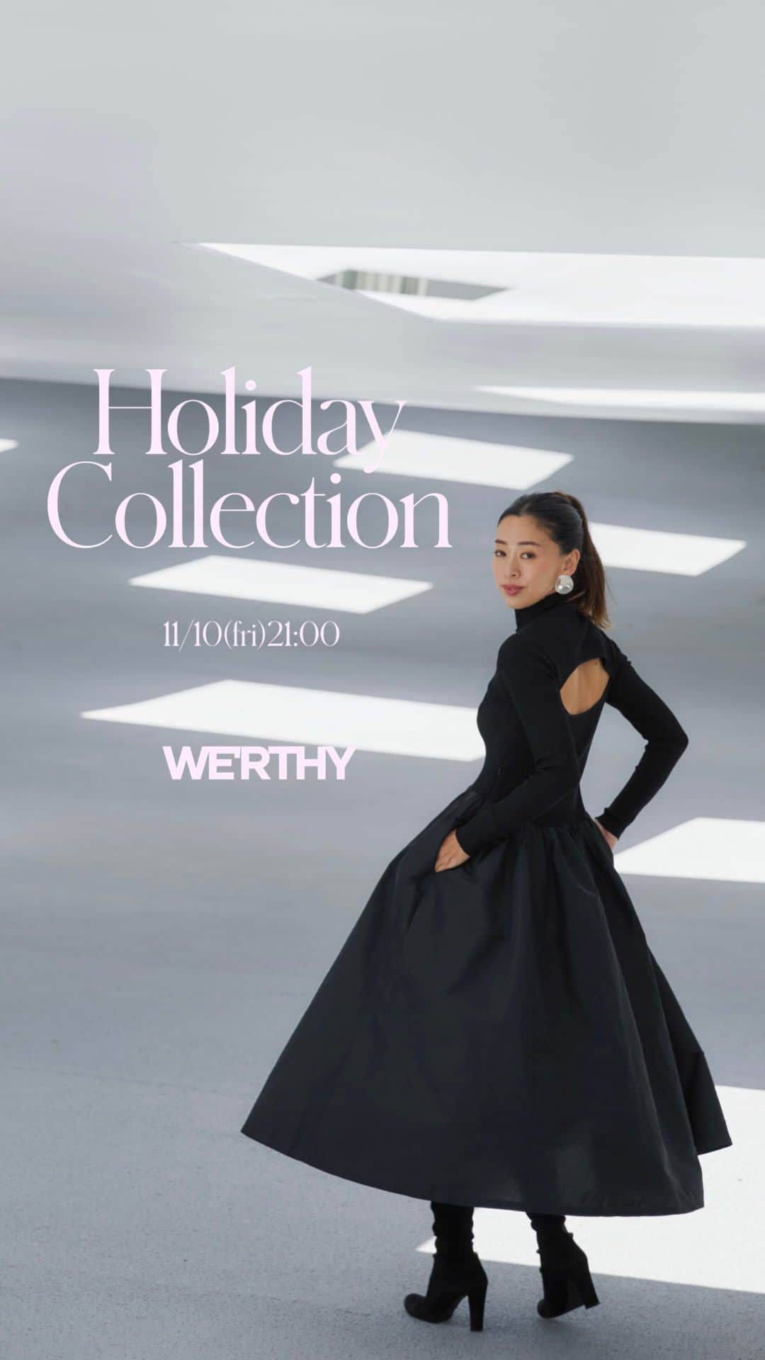 野沢和香のインスタグラム：「Holiday collection @werthy.official   今夜21：00-発売です。 19：45〜インスタライブで新作のコレクション&再販アイテムご紹介します♡」