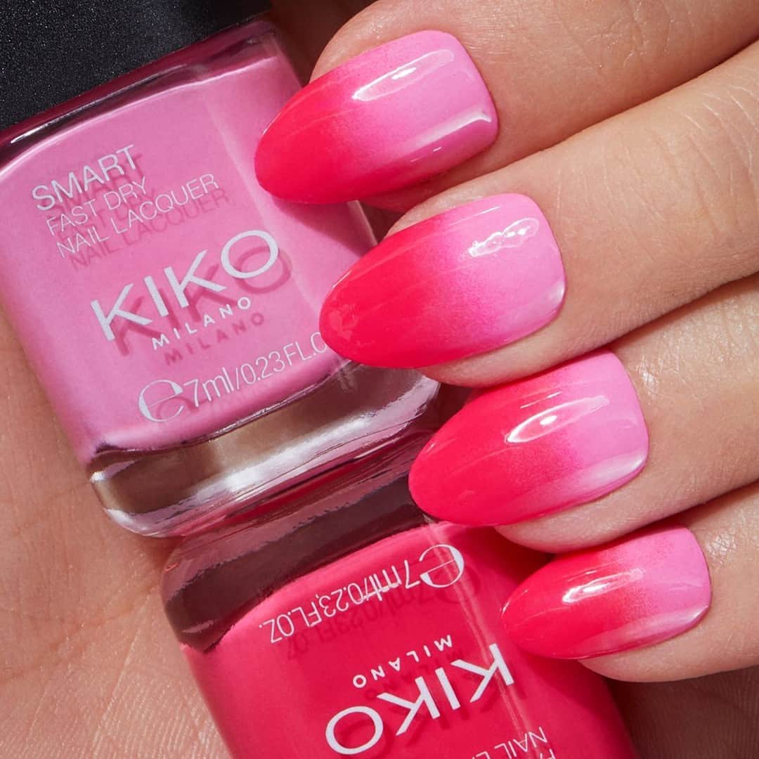 KIKO MILANOのインスタグラム：「Unleash your inner artist! 💗 Dive into the world of ombre #nailart with our Smart Nail Lacquers 🎨💅 Explore and discover your ideal #nailcombo from a stunning array of 106 captivating shades! ⁣ ⁣ Smart Nail Lacquer 18, 73」