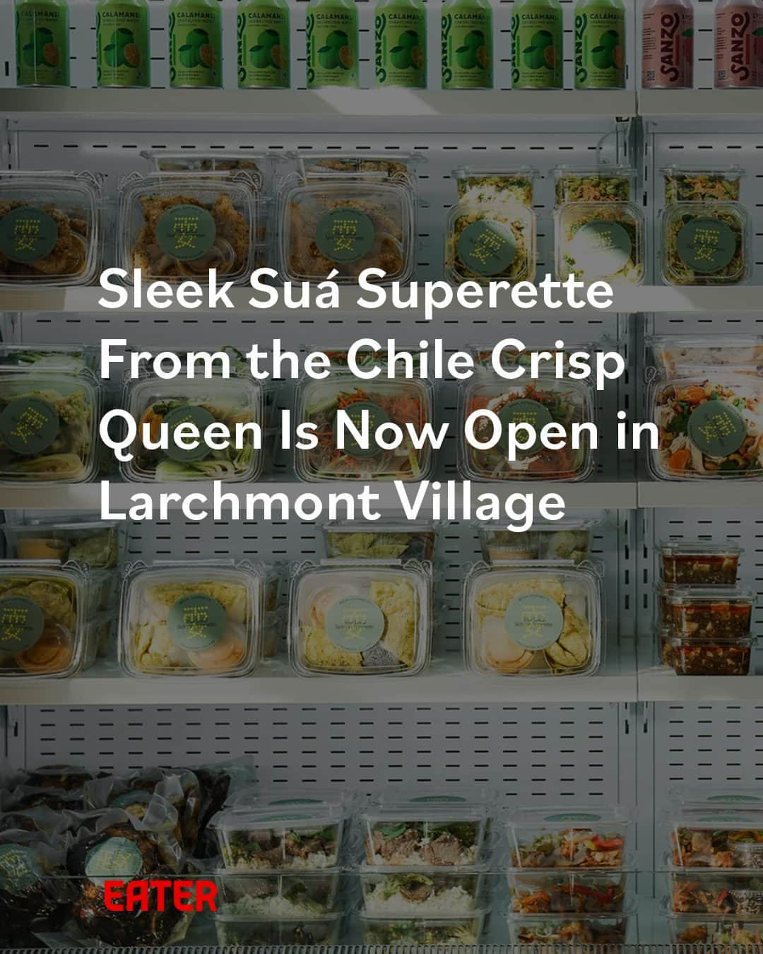 Eater LAのインスタグラム：「Jing Gao, the force behind Fly by Jing’s meteoric rise as the premier chile oil purveyor among the millennial set, wanted to open a place where Angelenos could get flavorful organic food that reflected her upbringing in Chengdu, China prepared with a California sensibility.   After announcing Suá Superette (@sua_superette) this past spring, the grab-and-go market opens today, November 9 with a beautifully appointed Zen teahouse-inspired space loaded with prepared salads, noodles, roasted chickens, and sides infused with Gao’s Fly by Jing chiles and seasoned oils.  Tap the link in bio to read the opening feature by Eater LA lead editor Matthew Kang (@mattatouille).  📸: @mattatouille」