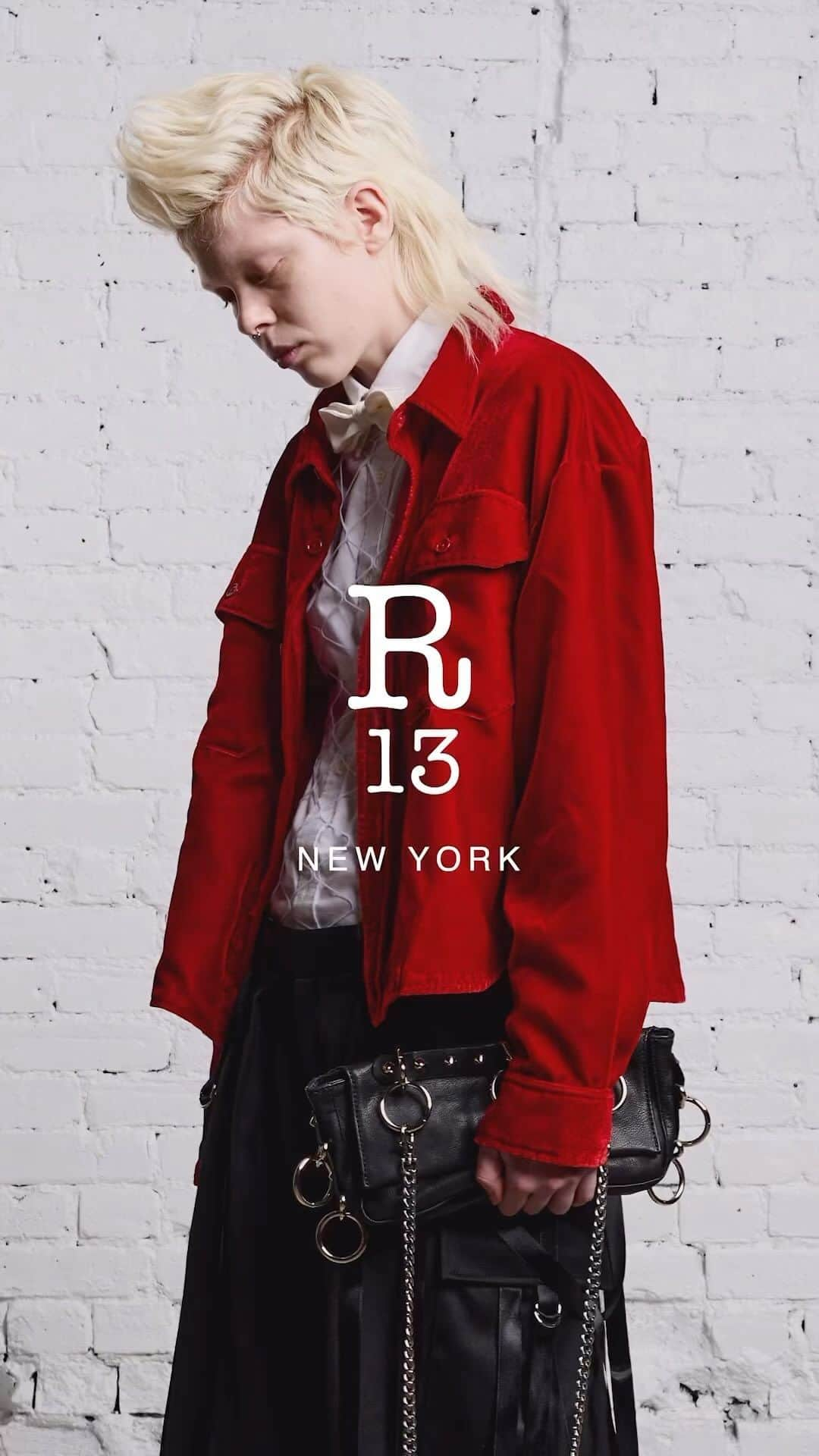 アールサーティーンのインスタグラム：「Red light nights.  Available in store and online.  #r13 #r13denim #fw23」