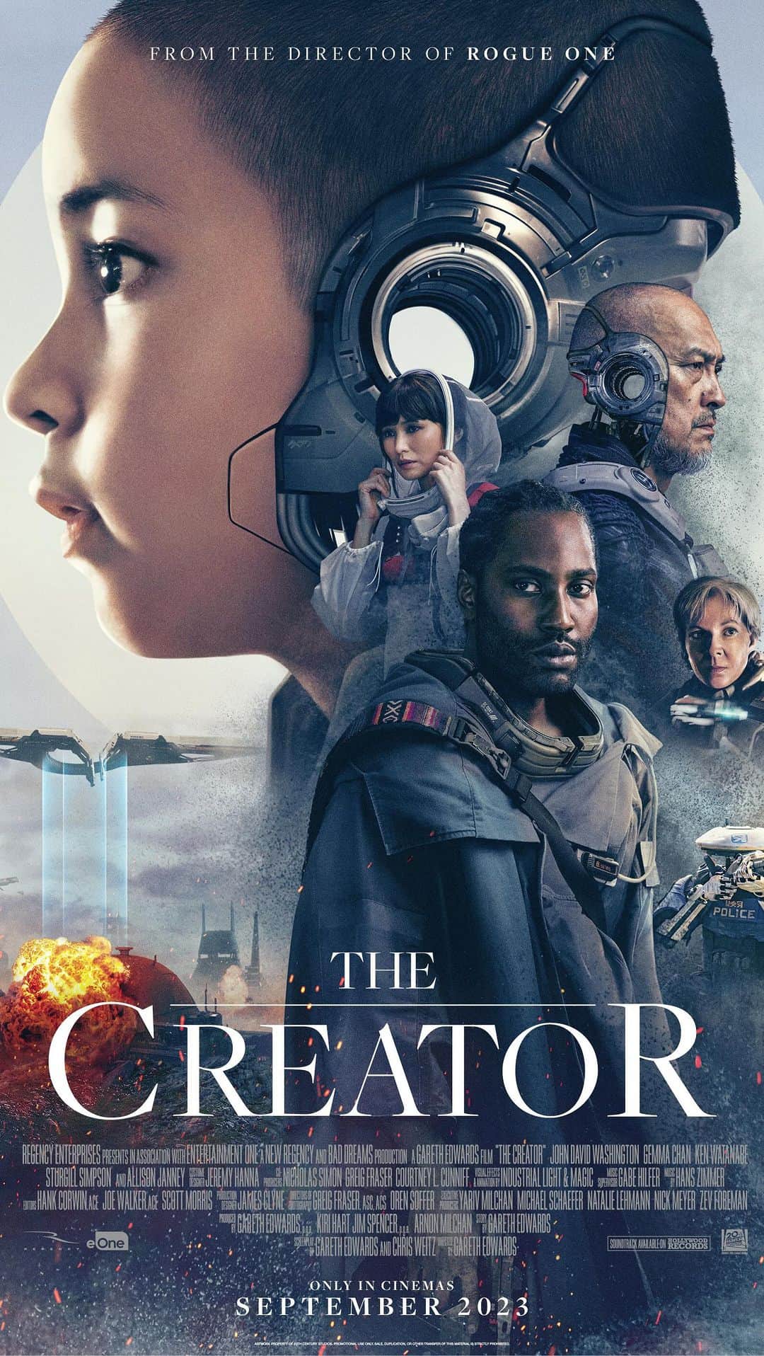ジェンマ・チャンのインスタグラム：「Now that the strike is finally over 🙏🏼 I am so grateful to be able to say something about this film which was a true labour of love for all involved. Thank you to our director Gareth Edwards and our tireless cast and crew who worked so hard and achieved groundbreaking things on a fraction of the budget that a movie of this scale would usually require. @johndavidwashington and @madeleineyuna give incredible performances. It’s still playing in some theatres so, if you can, go watch it on the biggest screen possible 🤍  #TheCreator @creatorthefilm @20thcenturystudios @newregency」