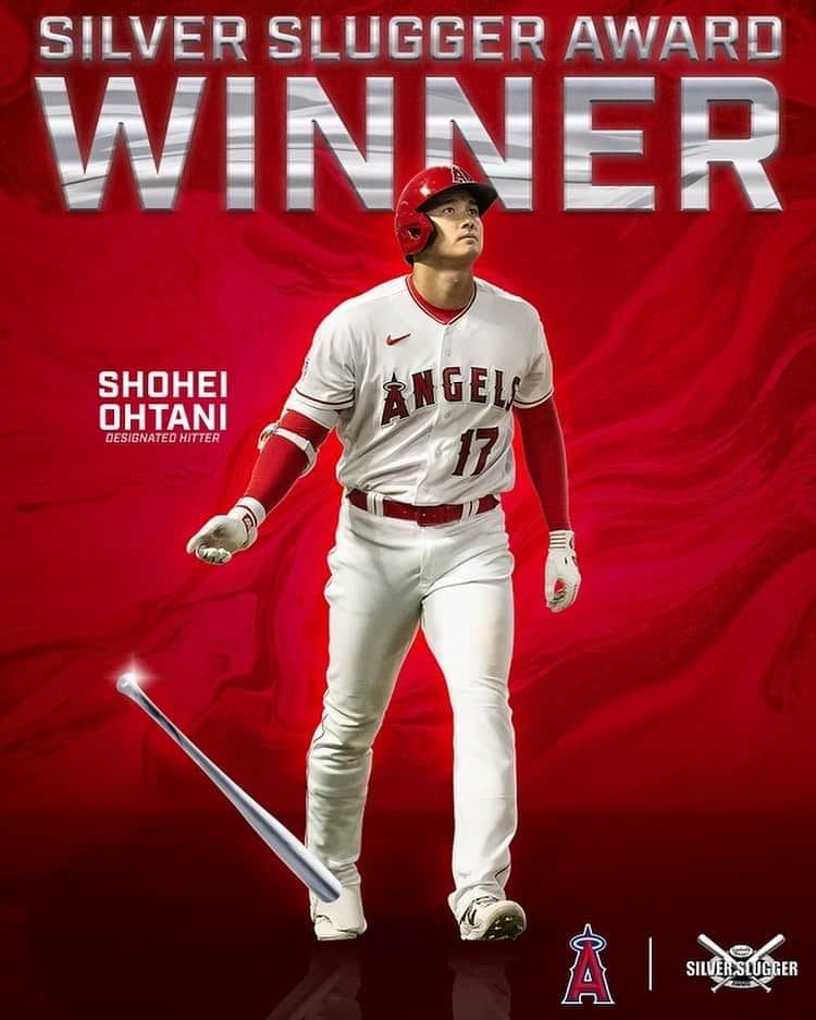 ロサンゼルス・エンゼルス・オブ・アナハイムのインスタグラム：「congratulations to @shoheiohtani on his second career Silver Slugger Award! 🏆」