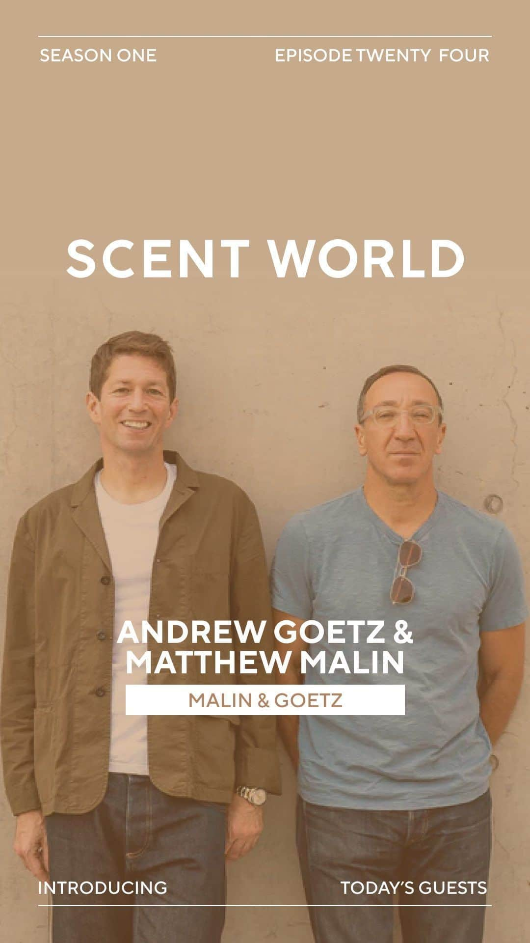 マリン&ゴッツのインスタグラム：「@malinandgoetz, known for their cult-favorite classics, introduces a fresh take on their iconic scents.   In the recent Scent World episode, co-founders Matthew Malin & Andrew Goetz join us to discuss the intersection of perfumery and apothecary, revisit their inaugural Chelsea store, and share the innovative twists they’ve applied to fragrances such as tomato, rum, and cannabis.  Listen now at the link in bio.」