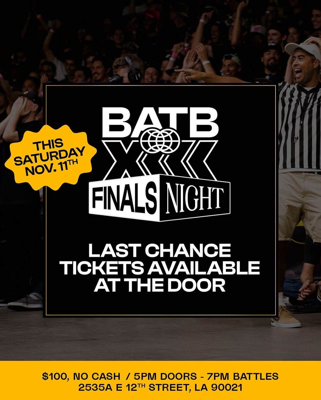 The Berricsのインスタグラム：「BATB 13: Freedom is only 2 days away!!   If you weren’t able to get a Finals Night Ticket Board… don’t worry. For those local to LA, “LAST CHANCE” BATB Finals Night tickets 🎫 will be available at the door until we hit event capacity. First come, first served.   *Doors at 5PM, battles start at 7PM. Tickets: $100 (NO CASH). See you there!!!   #skateboardingisfun #berrics #batb13」