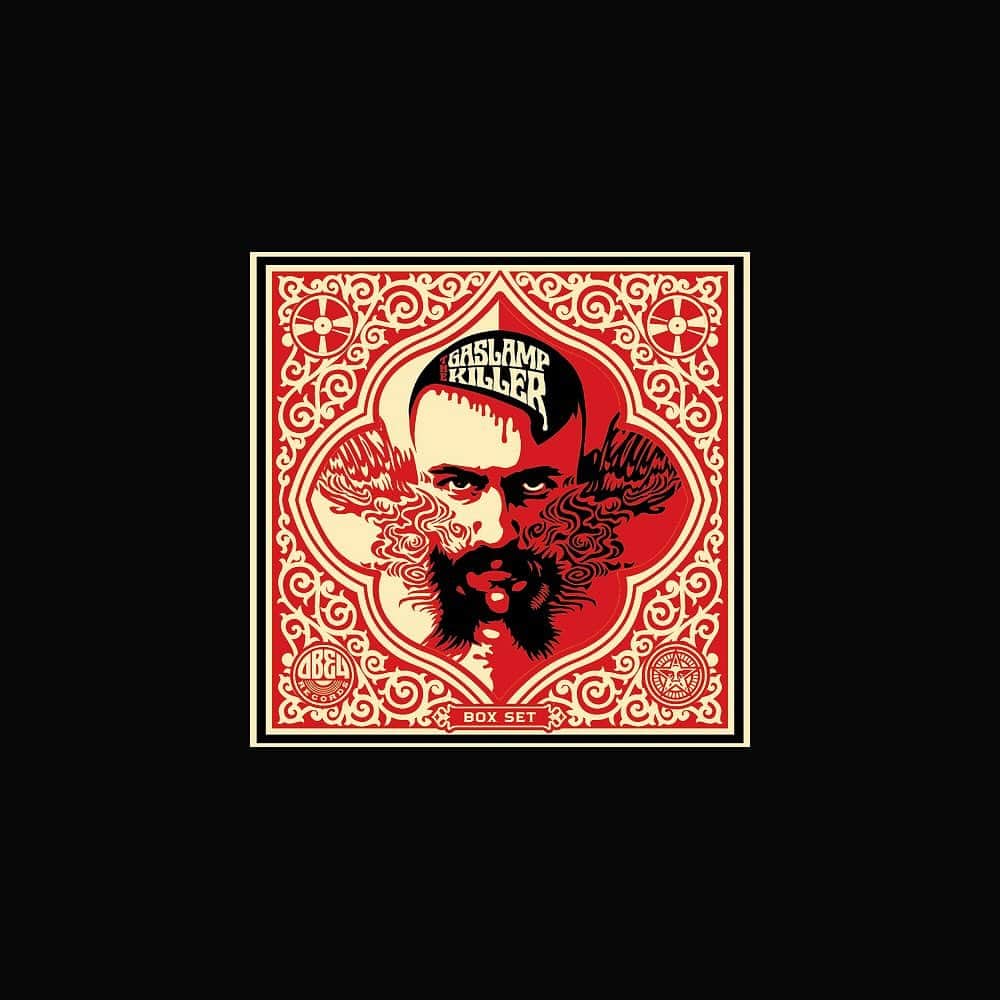 Shepard Faireyさんのインスタグラム写真 - (Shepard FaireyInstagram)「It’s been 15 years since I teamed up with @gaslampkiller to do the art for the I Spit On Your Grave mix release. The art was inspired by @theojemison’s photograph of The GLK’s face, combined with his music and personality. The GLK is into dark and psychedelic sounds, so that, combined with his name, called for a hippie/horror salad tossed with a blood vinaigrette. The Gaslamp Killer’s more sinister personal look only enhanced the flavor, having shaved his dreads and grown an unruly beard and sideburns combo worthy of the most savage maniacs. You must wade through boiling pools of blood to get to the promised land, but the journey The Gaslamp Killer takes you on is all part of the destination. The GLK will be doing a DJ set at the opening night of my ICONS show at @subliminalprojects on November 18th from 7-10pm. Email rsvp@subliminalprojects.com to attend! –Shepard」11月10日 10時13分 - obeygiant