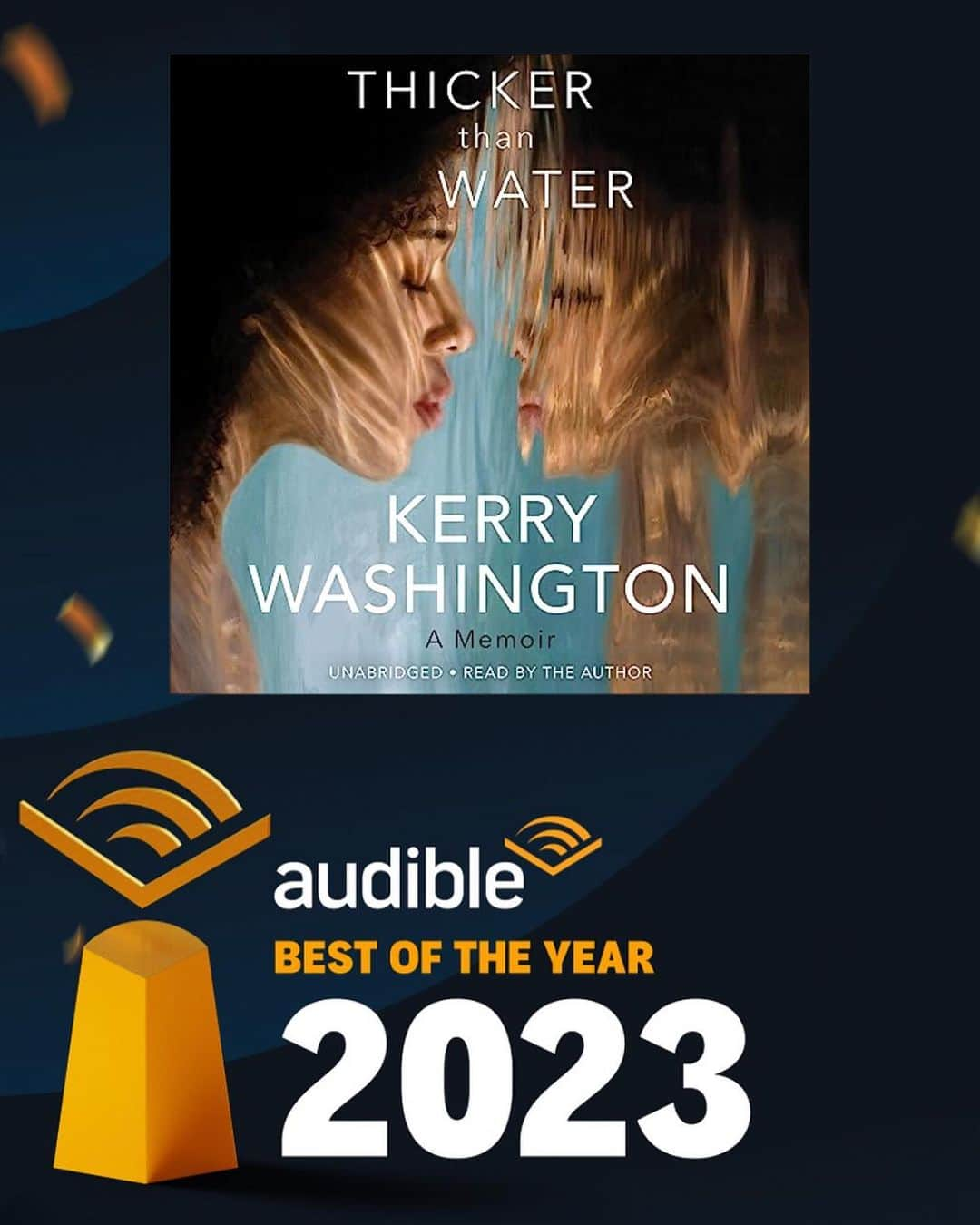 ケリー・ワシントンのインスタグラム：「THIS IS AMAZING 🌊🩷🌊🩷🌊Thank you so much @audible 🙏🏾 Reading my memoir out loud - using my voice to share my story - was such a thrilling moving vulnerable transformative experience. I’m deeply grateful to every single person who has listened or who may even be listening right now 😱!  #ThickerThanWater available now!!!!!!」