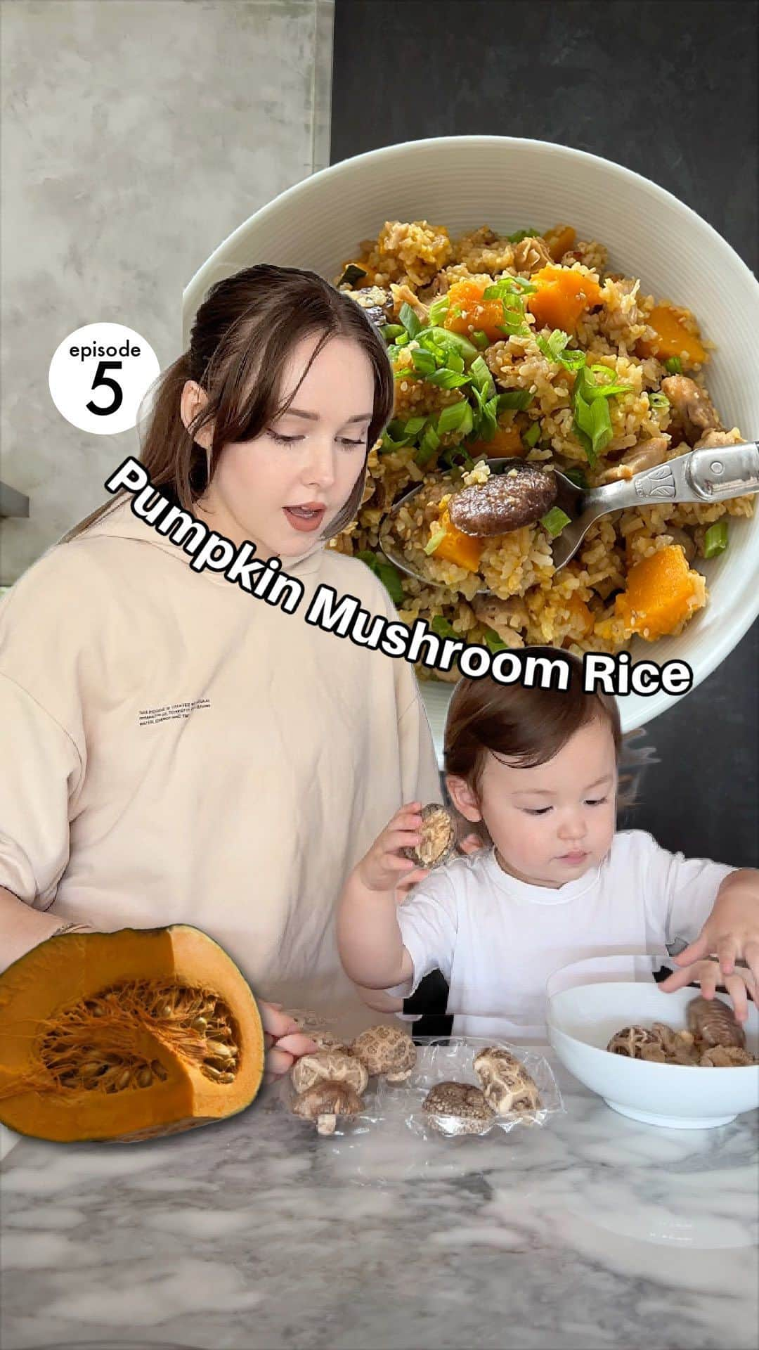 テイラーRのインスタグラム：「My family can’t get enough of this flavourful fall dish 🍚  This is Easy Toddler-Approved Whole Family Recipes *Episode 5*, Chinese Pumpkin Rice   INGREDIENTS (serves 3-4) *2 cups long-grain white rice (use the rice cup) *1 cup of liquid from soaking the mushrooms (top up with water if needed) *1/2 cup of chicken bone broth or chicken broth *400 gr boneless skinless chicken thighs, cut into bite-sized pieces *400 gr pumpkin, cut into cubes *5 shallots (or 1/2 small onion), sliced (optional) *5 garlic cloves, minced * 6 large dried shiitake mushrooms, soaked in 2 cups of hot water then sliced (if you don’t have shiitake mushrooms you can use crimini mushrooms, portobello mushrooms or oyster mushrooms) *1 cup of liquid taken from soaking the mushrooms (top up with water if needed) *3 Tbsp neutral cooking oil *Toppings: green onion, sesame seeds, chilli (optional)  Marinade: *1 Tbsp coconut aminos (or soy sauce) *½ tsp sugar *¼ tsp white pepper *1 tsp cornstarch  Sauce: *2 Tbsp coconut aminos (or soy sauce) *1 Tbsp oyster sauce *½ tsp sugar *¼ tsp ground white pepper *pinch of salt (optional- I didn’t add any)  Rice cooker Method:  1. place the dried shitake mushrooms in 2 cups of hot water so they will soak and become soft.  2. Add the chicken, shallots and marinade to a large bowl. Mix well and set aside.  3. Was the rice until the water runs clear then drain as much water as possible and set it aside. 4. Chop the pumpkin, shallots, garlic and mushrooms (when soft). Also prepare the sauce.  5. Heat up some oil a large pan over medium heat then saute the garlic for about 10 seconds before adding the mushrooms and stir frying for another minute. 6. Add the chicken mixture and cook it until the chicken turns opaque but isn’t cooked through. 7. Add the rice and the sauce, then stir well to combine everything. 8. Transfer the rice and chicken to your rice cooker.  9. Pour the chicken broth and mushroom water in then stir to mix. 10. Place the pumpkin cubes on top and cook on the white rice setting 11. When it’s ready garnish with optional toppings (green onion, sesame seeds, chilli)  *stove-top method in comments  #chinesepumpkinrice #fallrecipes #wholefamilymeals」