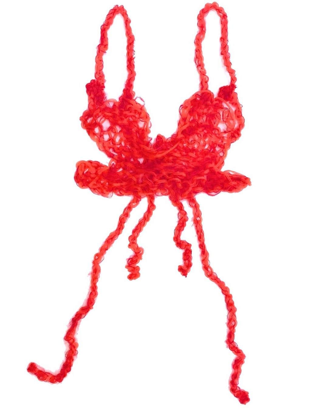 マラミュートさんのインスタグラム写真 - (マラミュートInstagram)「23AW red flower hand knit bustier ⛽️ #odakha #handknit  #red」11月10日 11時04分 - odakha_official
