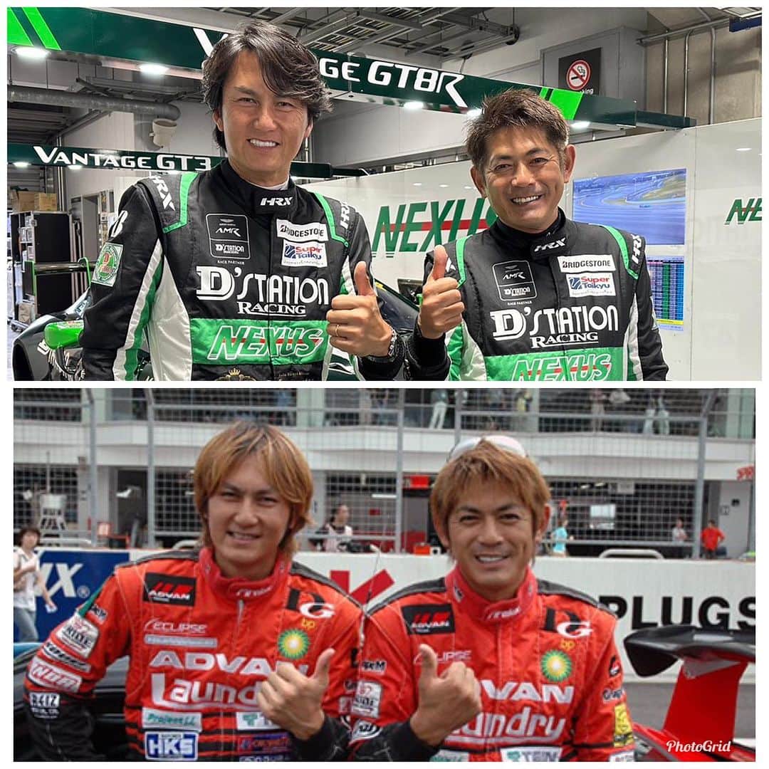 谷口信輝のインスタグラム：「18年ぶりの織戸×谷口コンビ。 老いとる！ だって〜　34歳と52歳よ。 #D'station Racing #S耐」