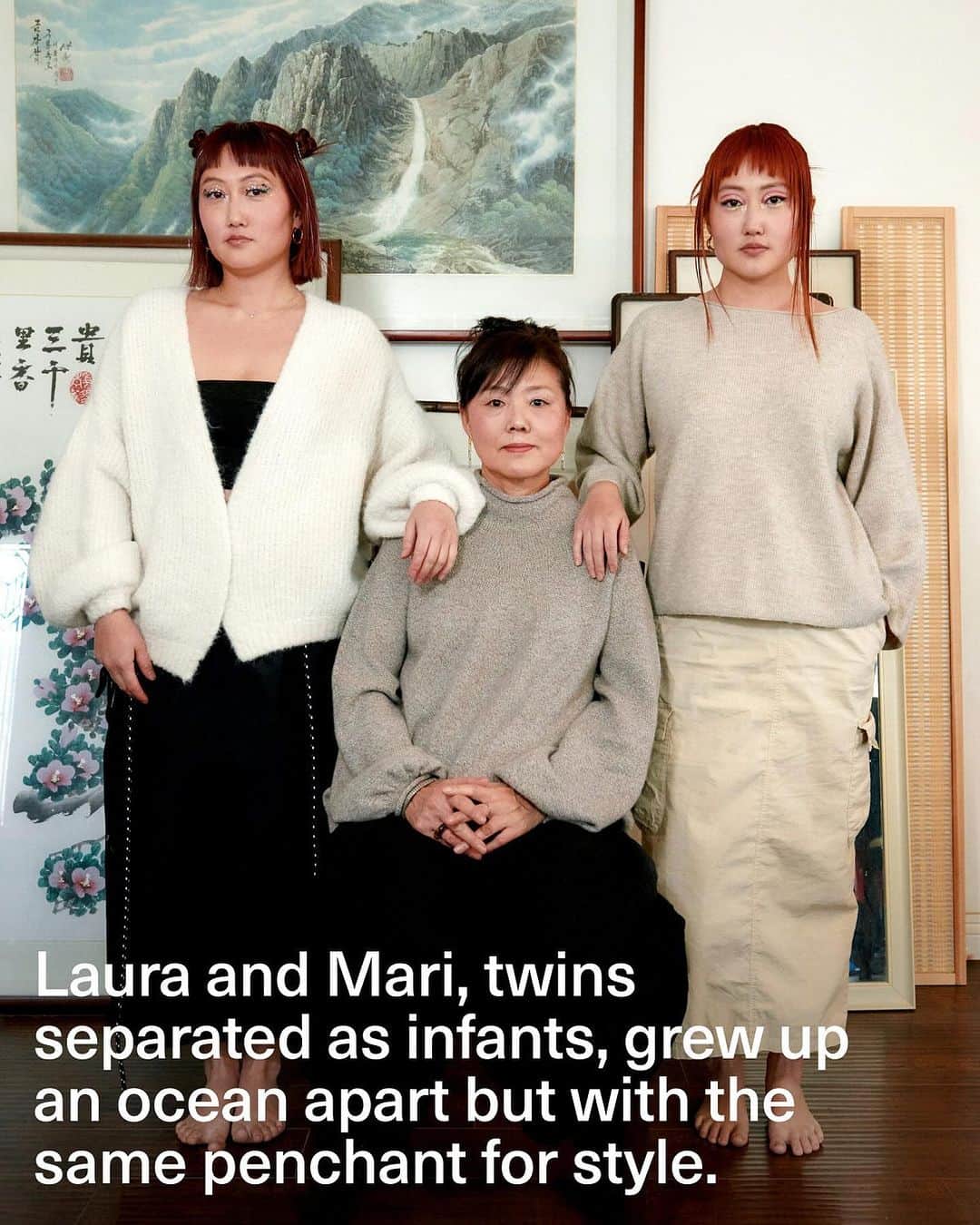 ELLE Magazineさんのインスタグラム写真 - (ELLE MagazineInstagram)「It's been 16 years since Laura and Mari, twins separated as infants, first reunited, and today, they're as close as twins who grew up together might be. Laura lives in France, while Mari lives in L.A., but they talk every week and see each other several times a year. Both pursued careers in the fashion industry after college, and recently, they achieved a new milestone in their sisterhood: They spent three years designing a fashion line together at CO Collections. At the link in bio, learn how these two finally found each other—and discovered their shared passion. Photos: Angella Choe」11月10日 23時07分 - elleusa