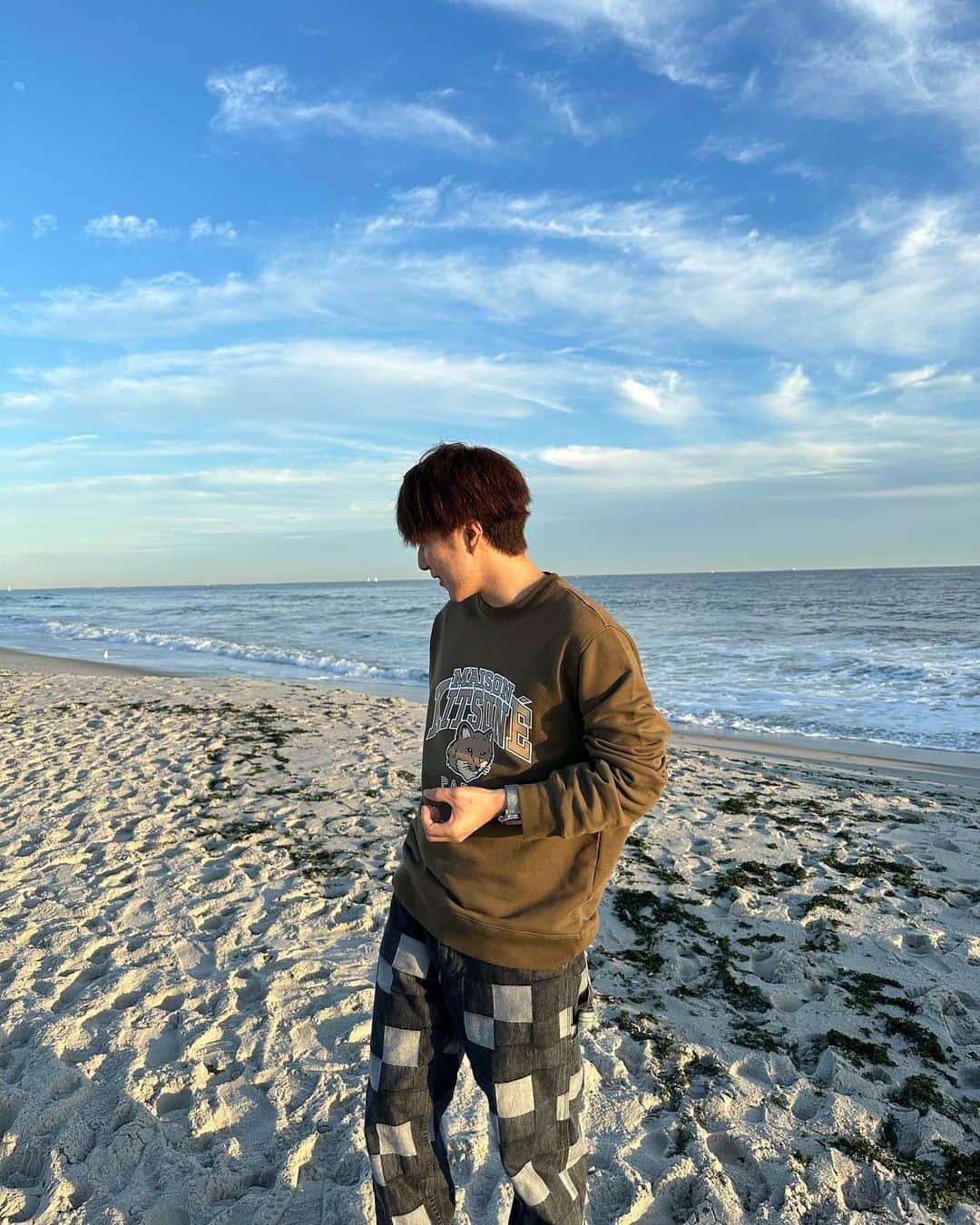 あむぎりさんのインスタグラム写真 - (あむぎりInstagram)「NYの海綺麗やったなぁ 月と太陽両方同時に見えたの凄かった」11月10日 21時39分 - com.amugiri
