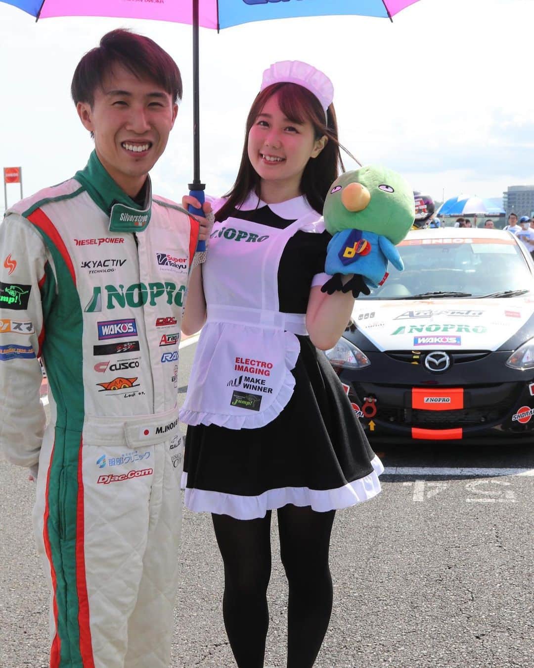 鈴乃八雲のインスタグラム：「ついに！明日からスーパー耐久最終戦です！ 17号車は現在シリーズランキング２位、 37号車は９位です。 17号車は今回優勝しましたら、シリーズチャンピオンです🏆 2台ともに表彰台へいけますように #TEAMNOPRO へ熱い応援をよろしくお願い致します🐱📣  #S耐　#メイド　#メイド服 #メイドレースクイーン　#レースクイーン　#racequeen #japan #モータースポーツ #車　#car #モータースポーツ好きな人と繋がりたい #japanese #girl #ノプロ　#ディーゼル　#マツダ　#スーパー耐久 #cosplay #motorsport #motorsports #motorsportsphotography #motorsportphotography #motorsportlife #motorsportsphotography #キャンギャル #キャンペーンガール #gal #waitress #lovely #smile」