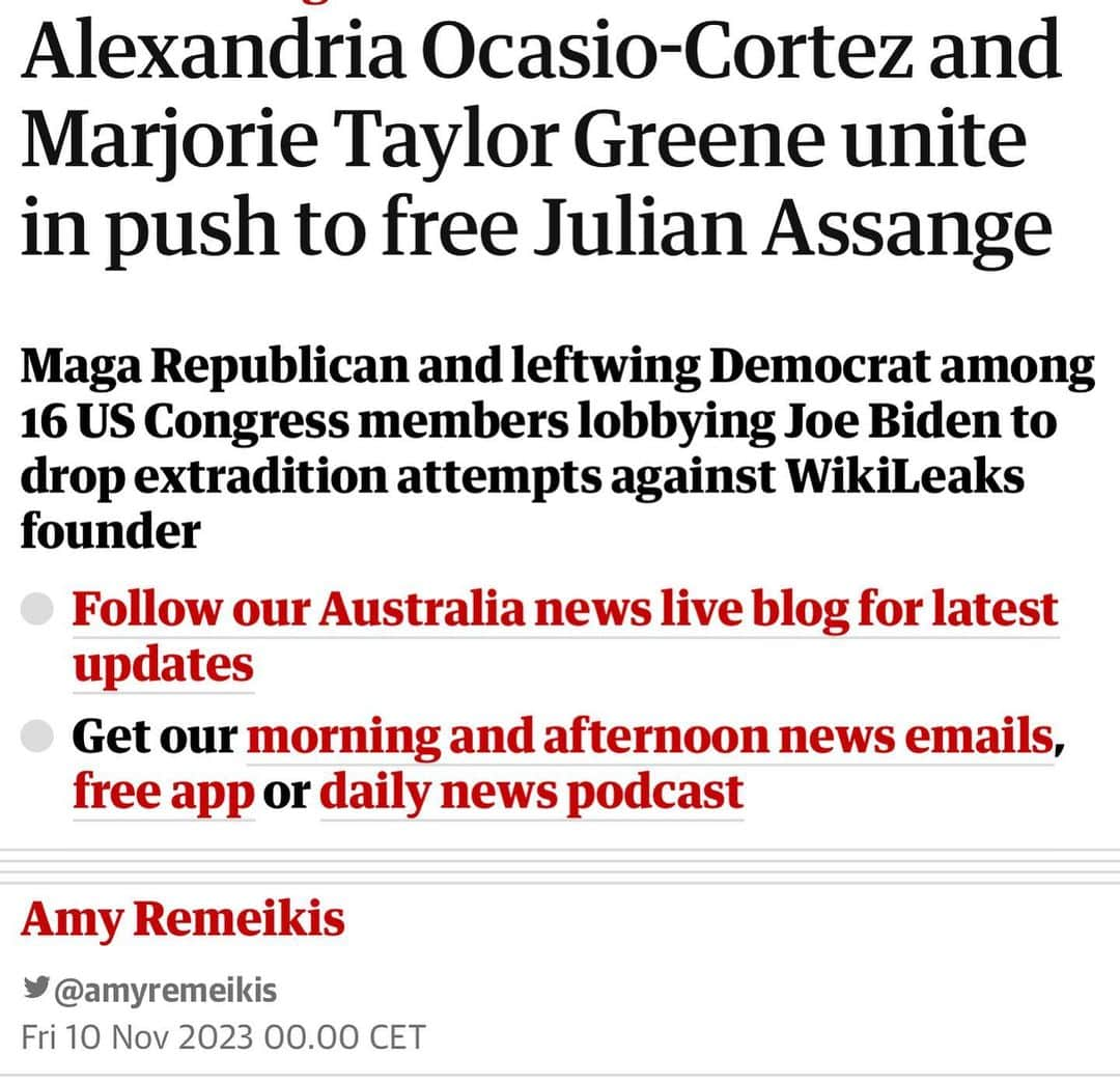 WikiLeaksさんのインスタグラム写真 - (WikiLeaksInstagram)「@guardian @aoc @realmarjoriegreene @joebiden @potus #FreeAssange」11月10日 22時19分 - wikileaks