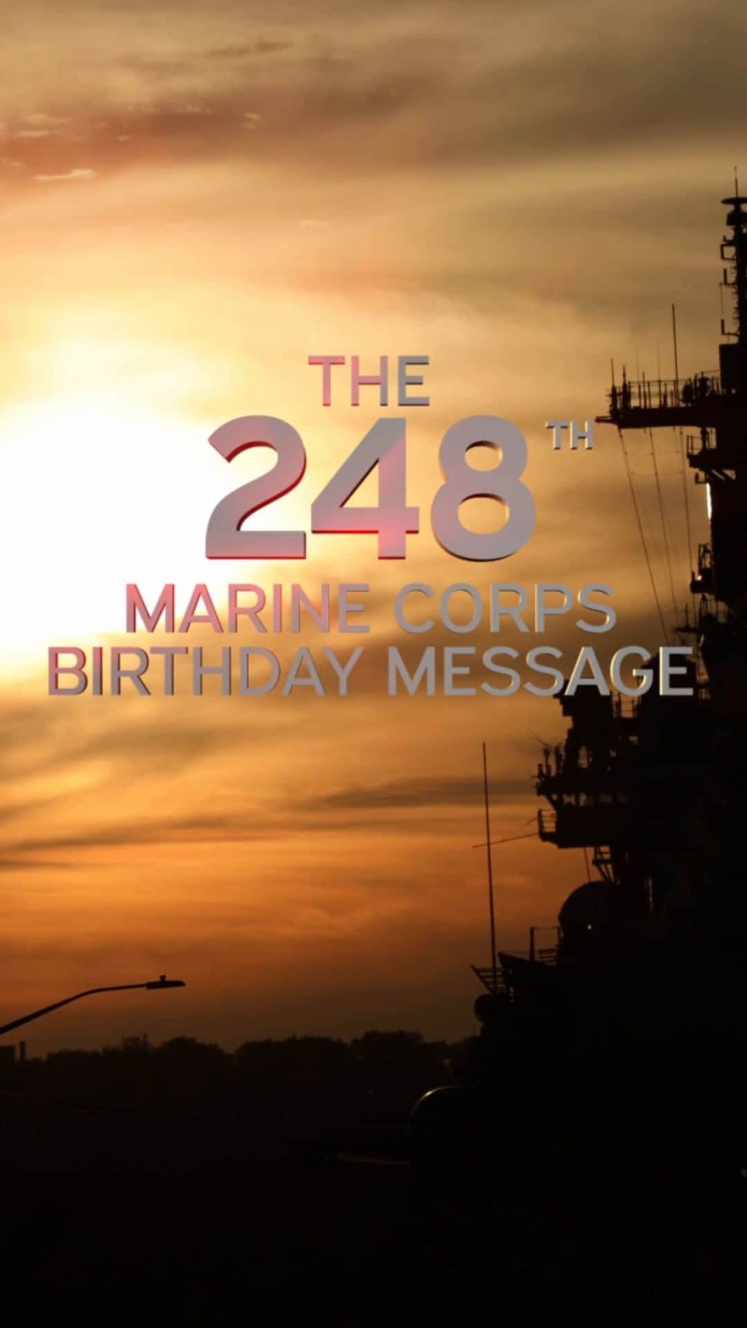 アメリカ海兵隊のインスタグラム：「Happy Birthday, #Marines!   For 248 years, Marines have been the first to fight.  That legacy now rests on your shoulders.   Stay ready, and Semper Fidelis   #USMC #USMC248」