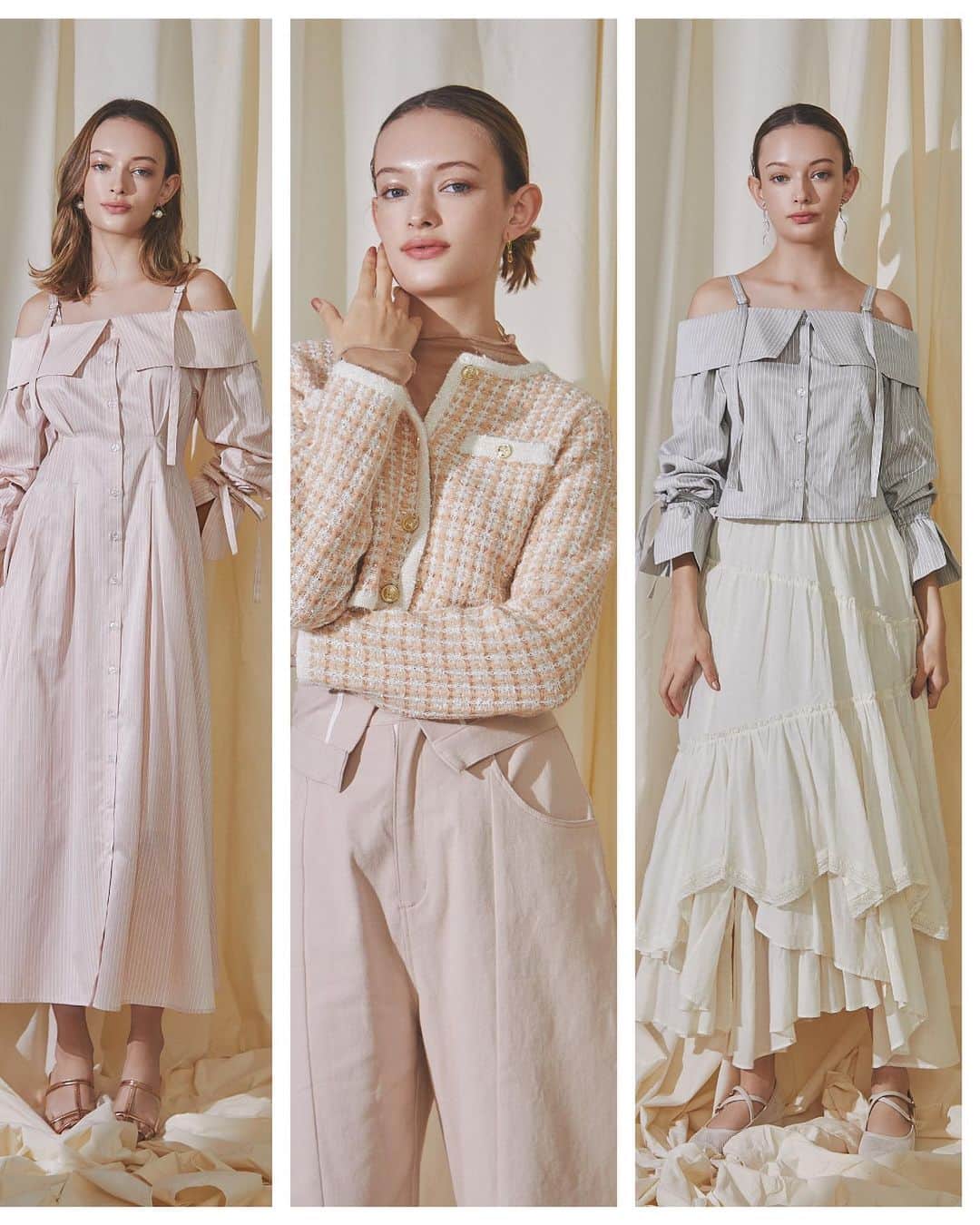 dazzlinのインスタグラム：「____ '24spring / summer collection  " PLAYFUL MUSEUM "  花びらのように　時に儚く　時にあどけなく 心地よくも眩い陽の粒子に呼応するように 凛々しく未来を歩み　甘美な音色を謡う  . ____________________________________________  アイテム詳細はショッピングタグ or TOPページURLよりチェック🔗 » @dazzlin_official  . 全国のdazzlin staffのスタイリングをチェック👗 » @dazzlin_staff_snap  . #dazzlin #ダズリン #冬服コーデ #冬コーデ ##########dazzlin_24SS #ダズリン24年春 #推し活 #カフェ活 #カフェ巡り #参戦服 #参戦コーデ #大人コーデ #大人カジュアル #カジュアルコーデ #きれいめカジュアル #シンプルコーデ」